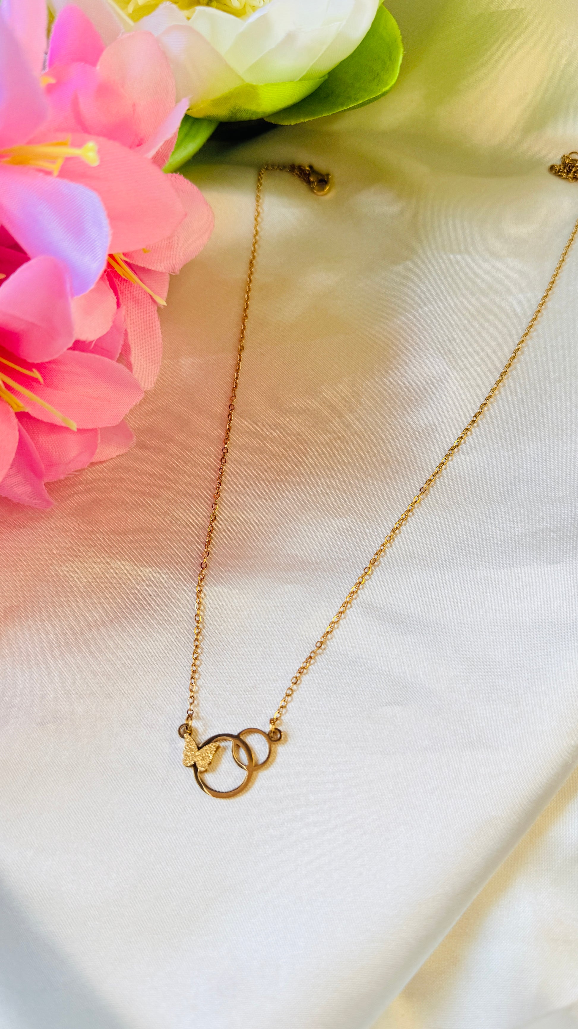 Butterfly Loop Anti tarnish stainless steel neck Chain RJ137