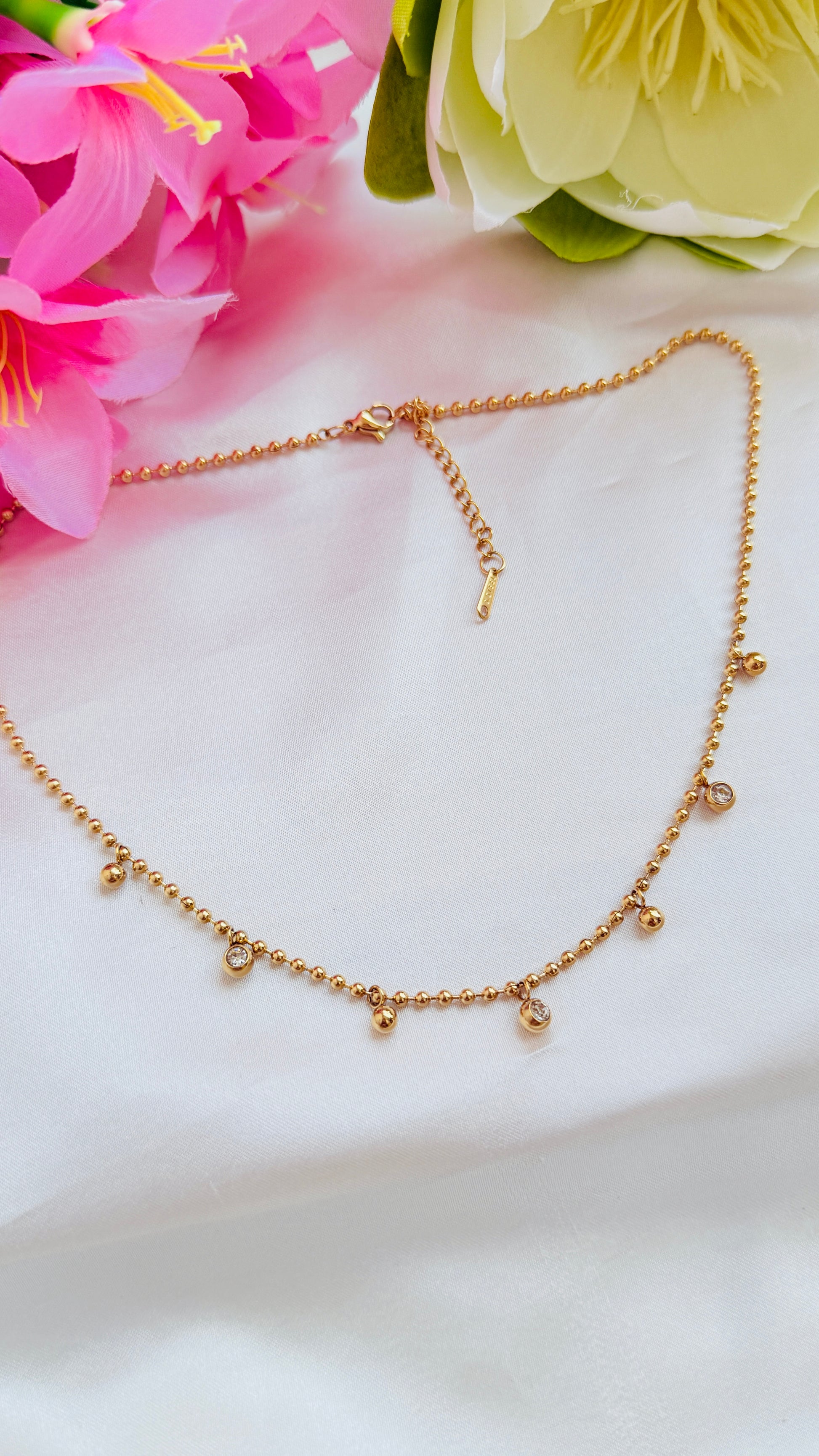 Golden Drops Anti tarnish stainless steel neck Chain RJ152