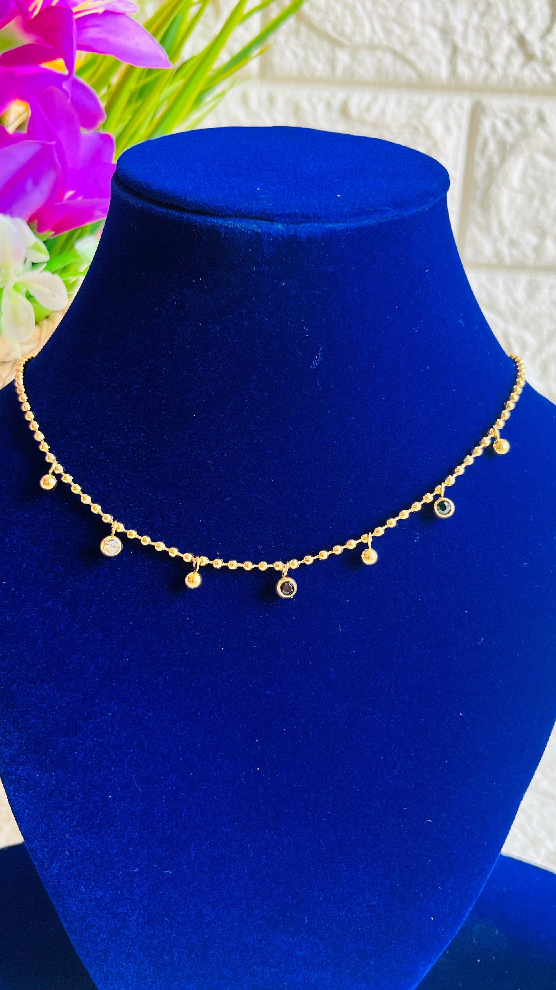 Golden charm drop Necklace RGJ25