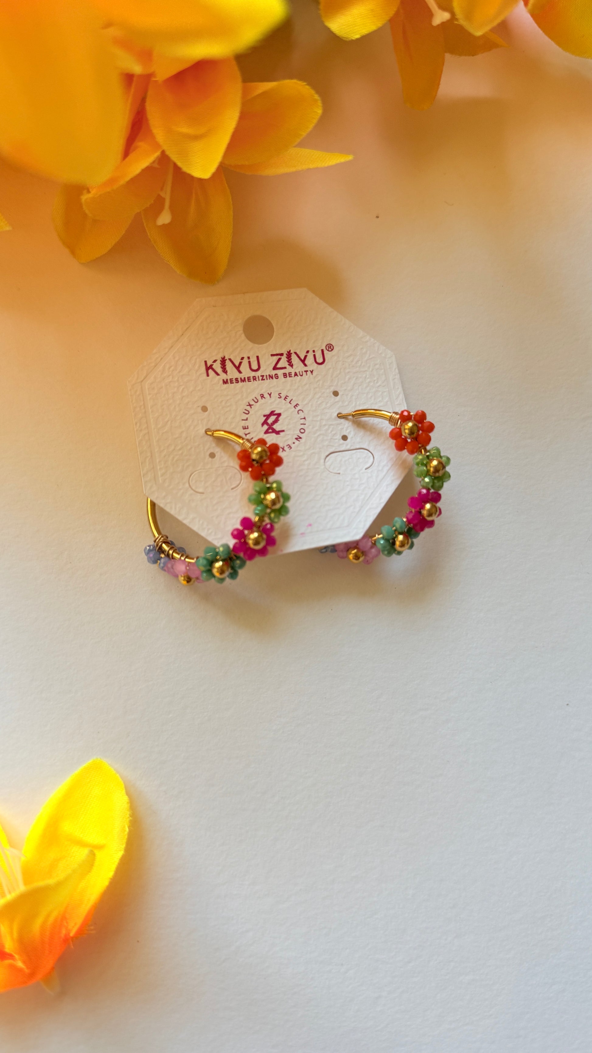 Multi beads Anti tarnish Loop Earring RJ49