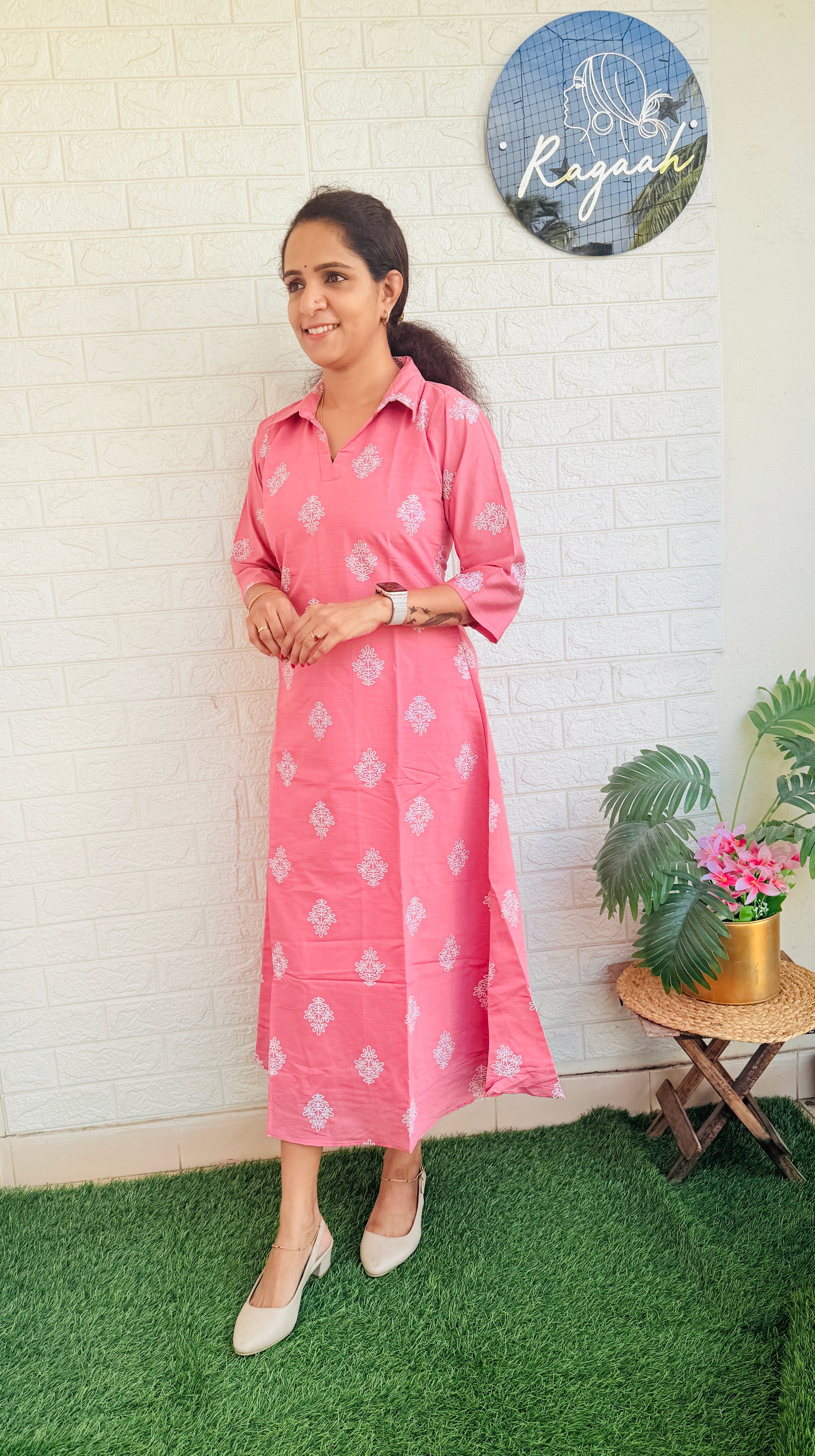 Cotton Aline Dress Pastel Rose RG767