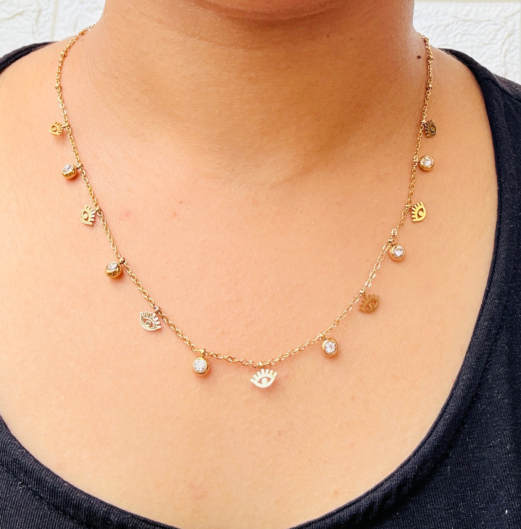 🧿 Twinkle Guard Anti tarnish stainless steel neck Chain RJ90