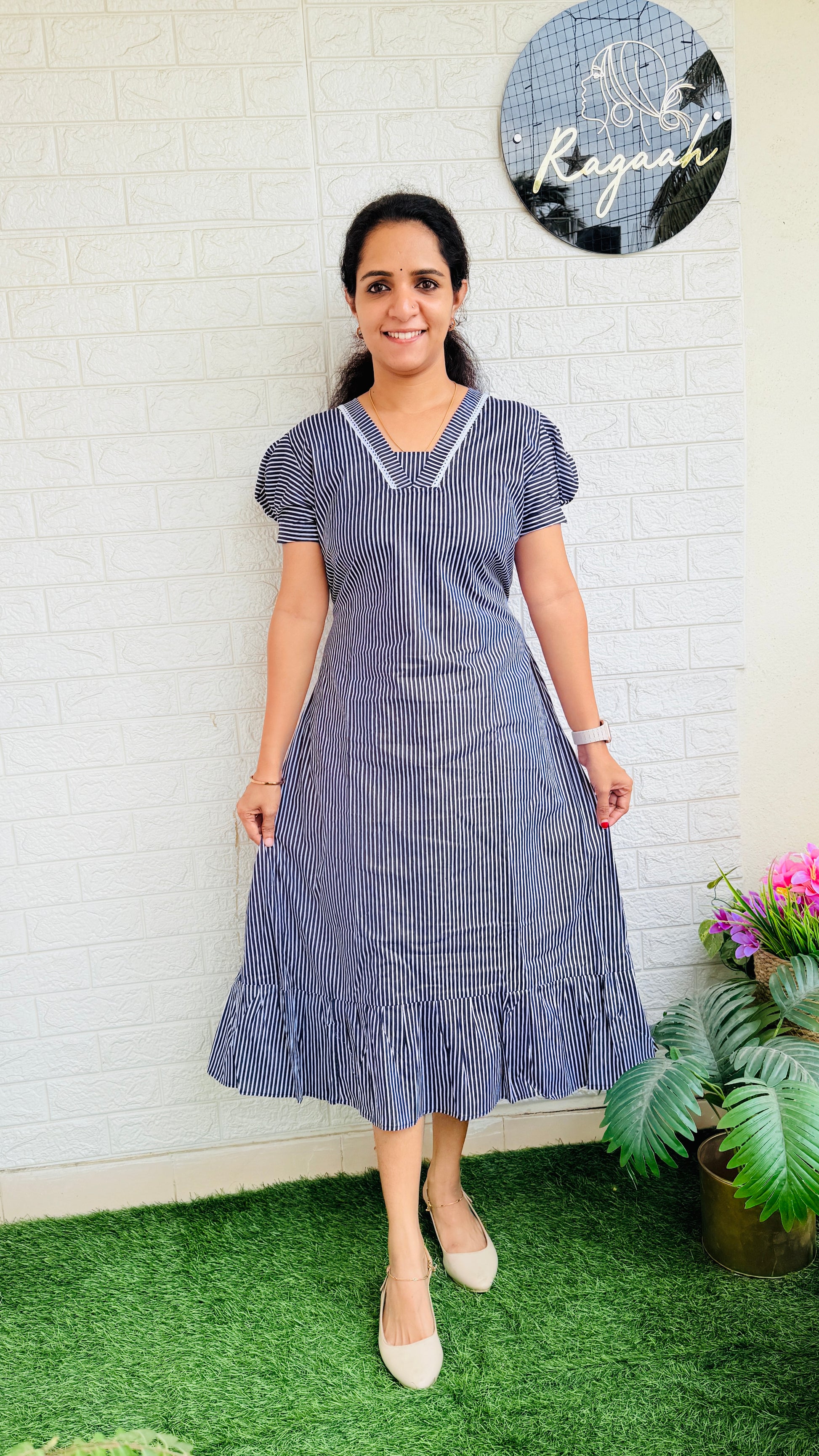 Cotton Frock RG772 Blue