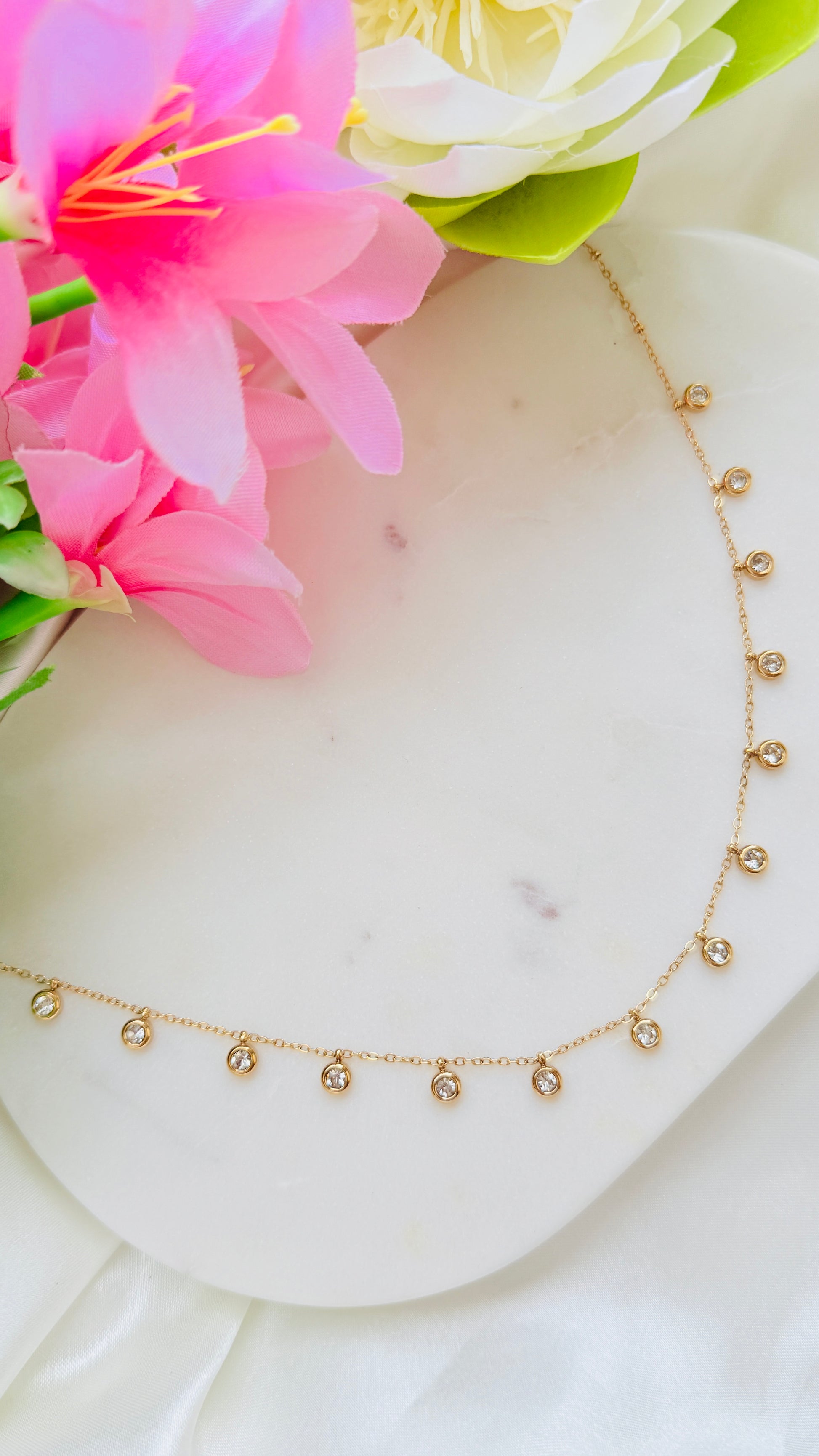 Tiny Milky Bubbles Antitarnish Neckchain RJ199