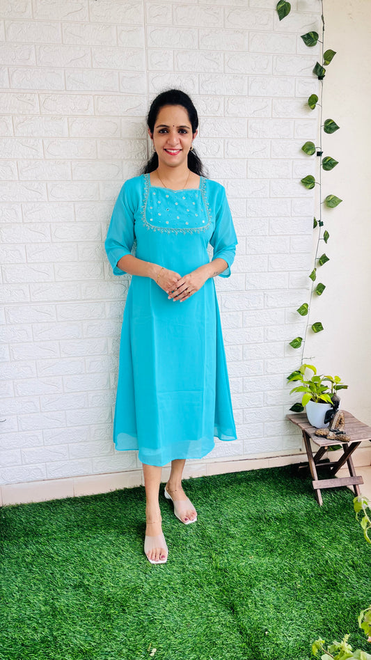 Georgette Handwork Kurti