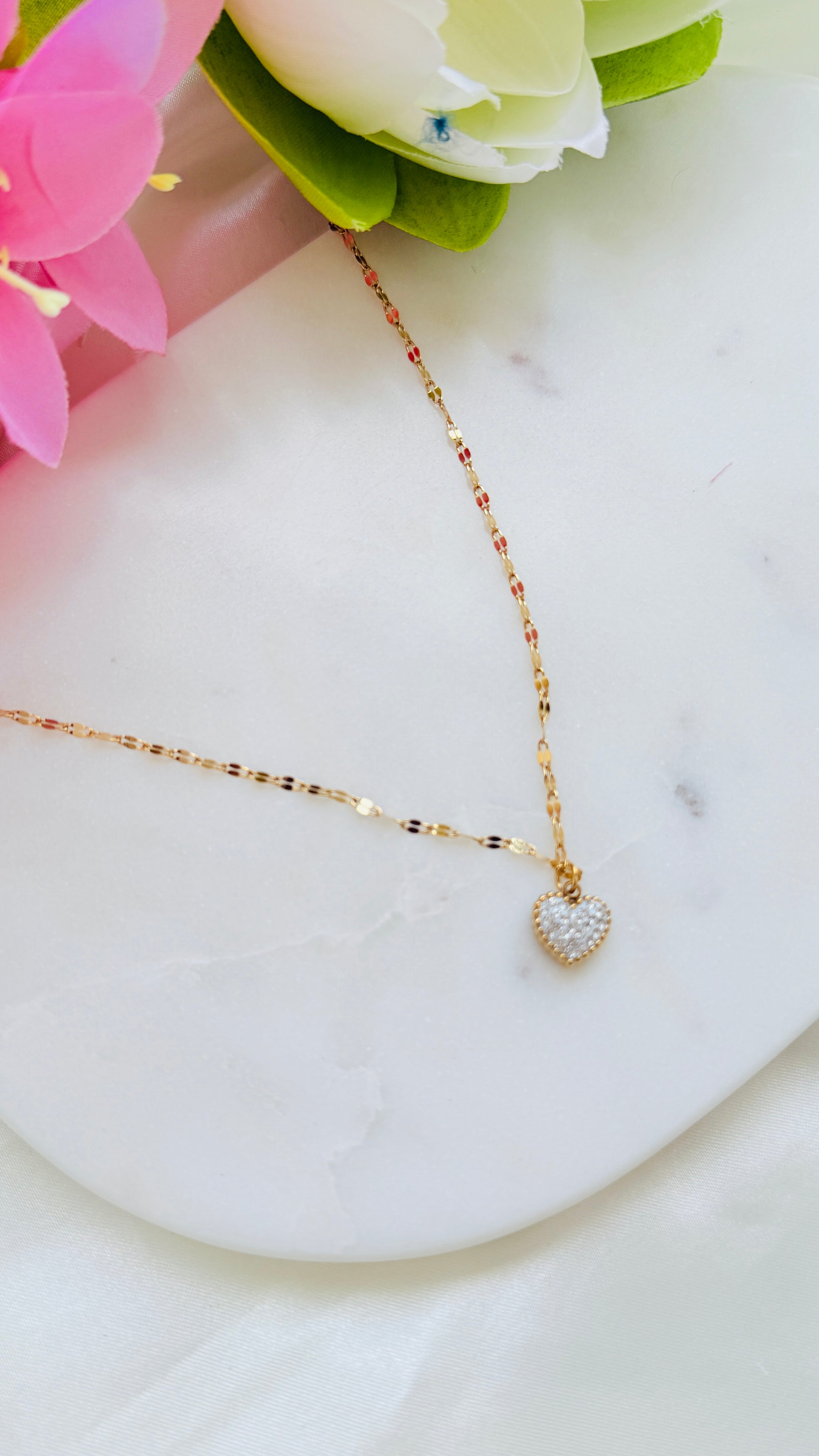 Heart to Heart 2 in 1 Anti tarnish stainless steel neck Chain RJ169