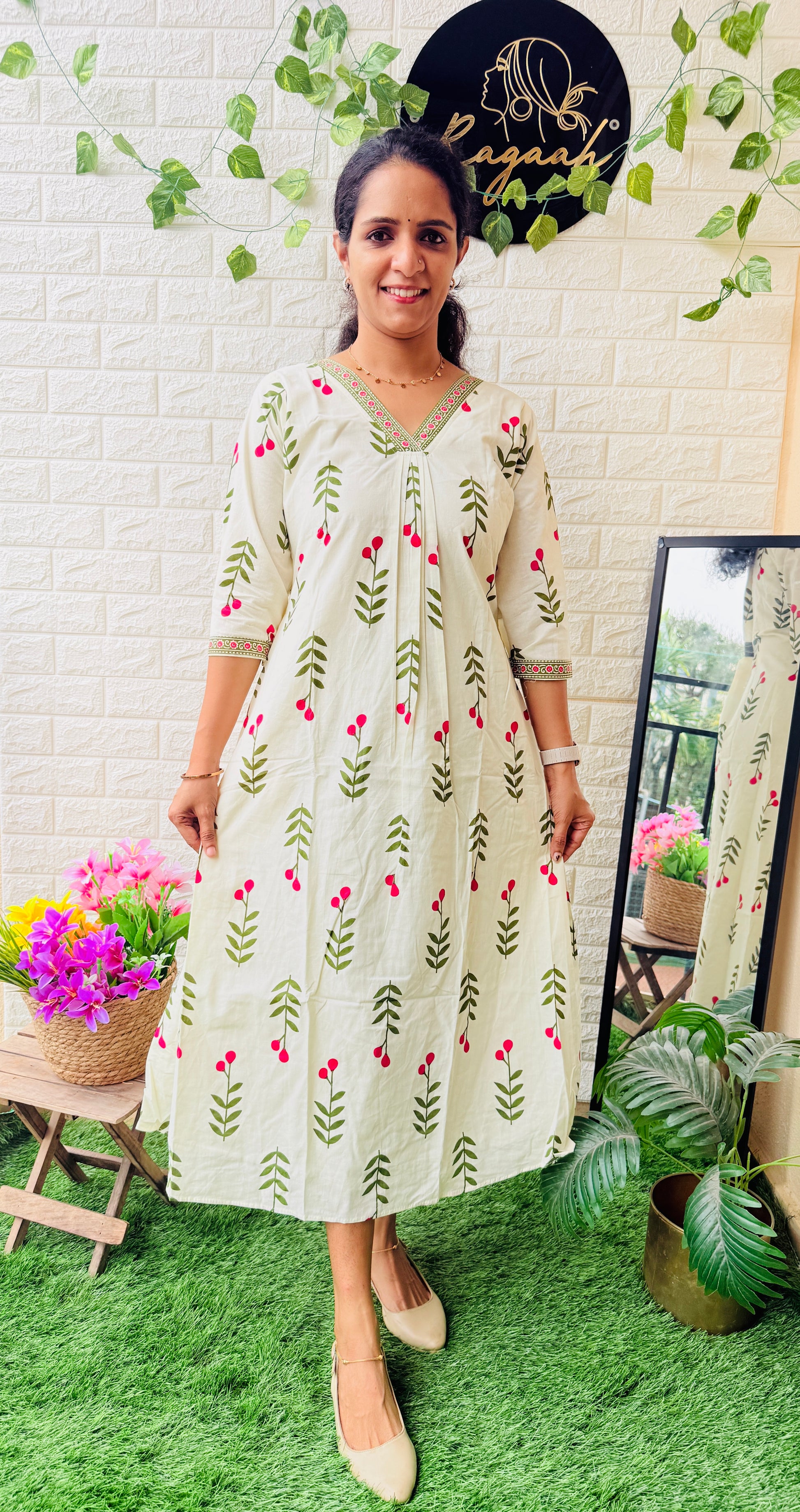 Pink Blossom Aline Top With Pocket RG948