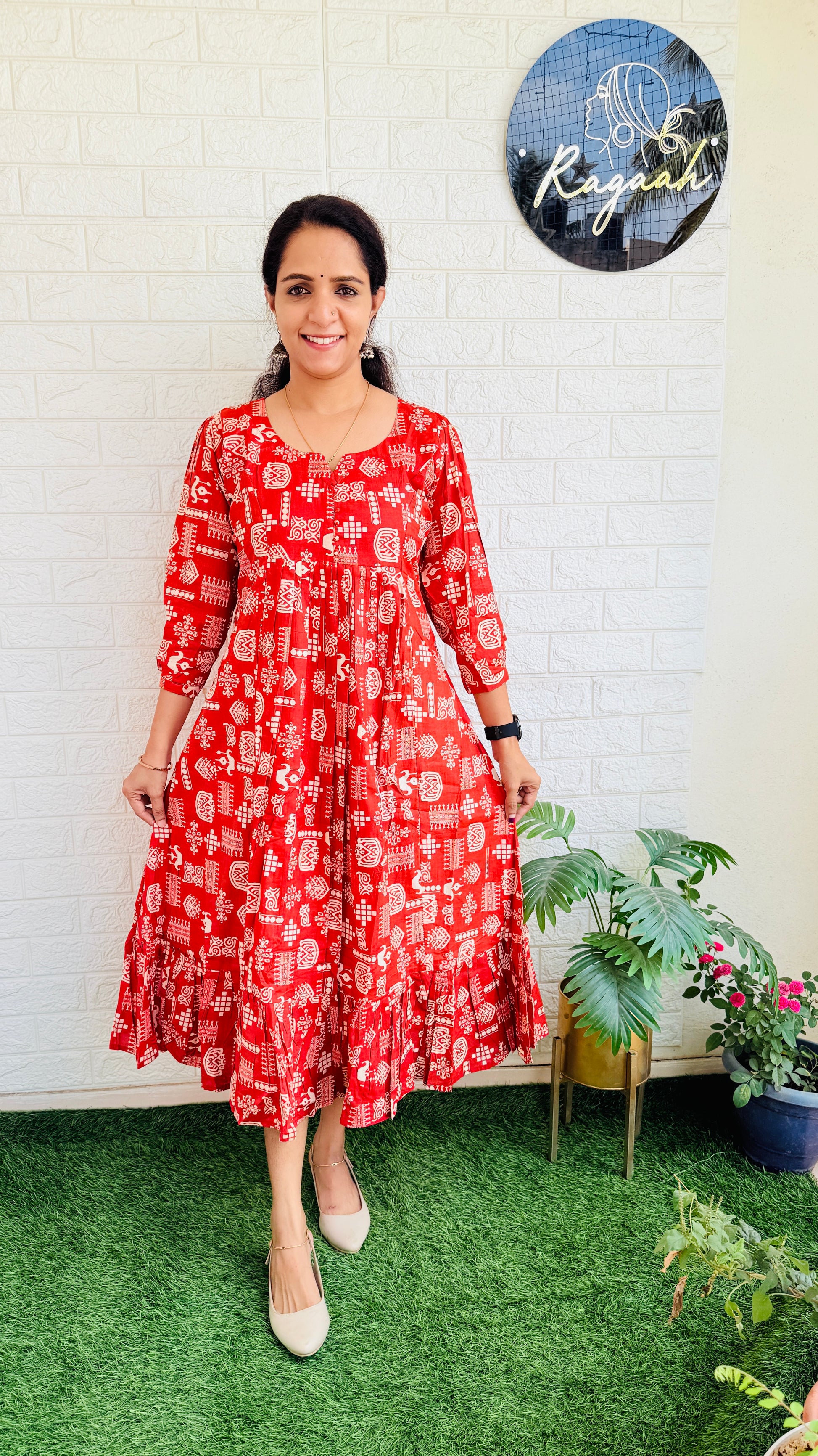 Cotton Frock  RG752 Brick Orange