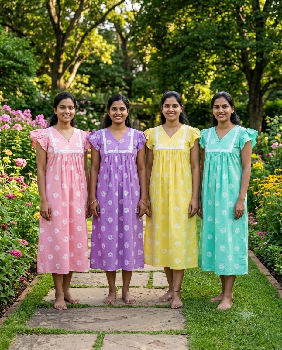 Feeding Pastel Color Cotton Frock RG965