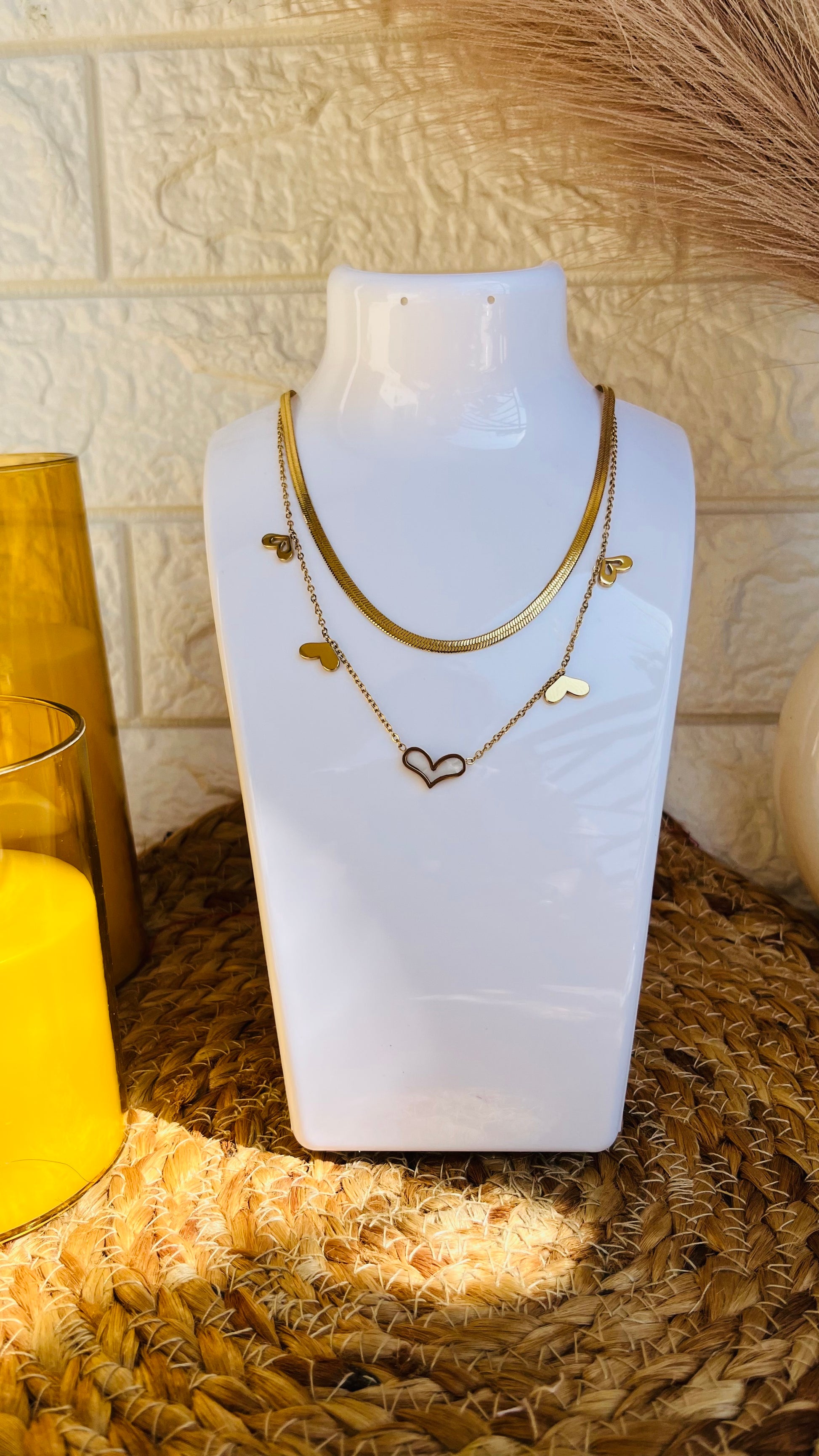 Gold replica | Anti tarnish double layer necklace