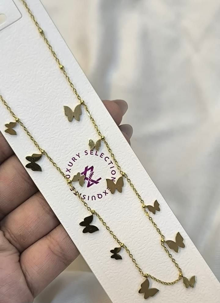 butterfly Anti tarnish stainless steel neck Chain RJ72
