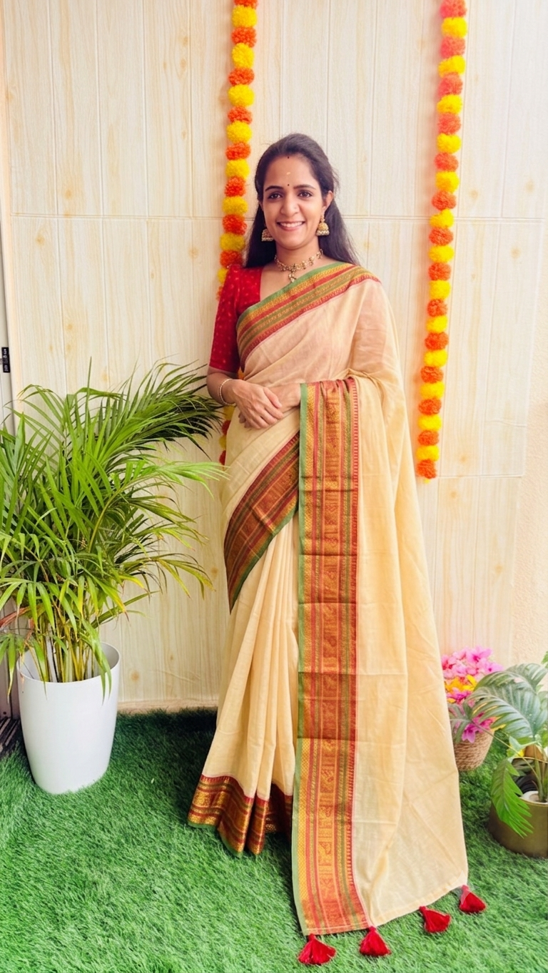 Malini Mul Tissue Saree RG999