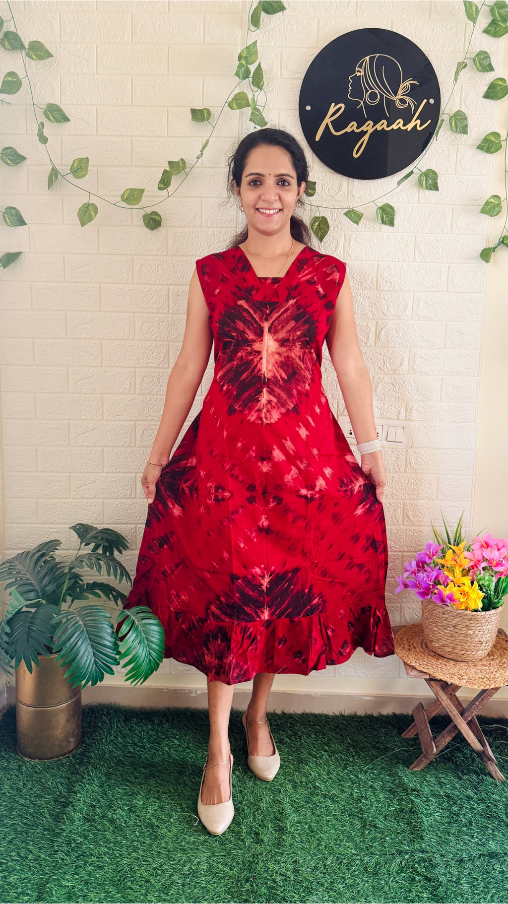 Chungudi Cotton Frock With Extra Sleeve RG905