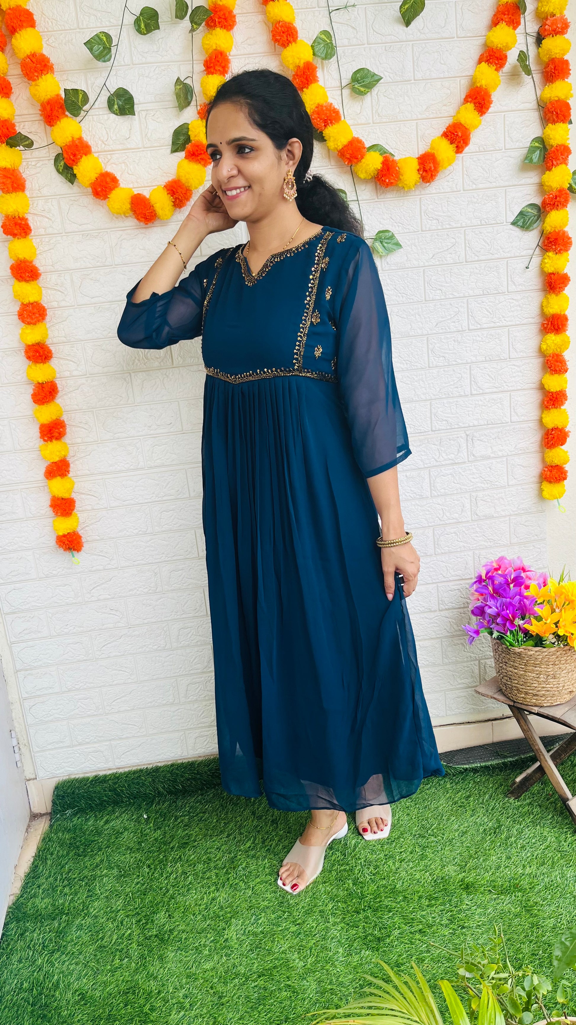 Beautiful Georgette handwork kurti