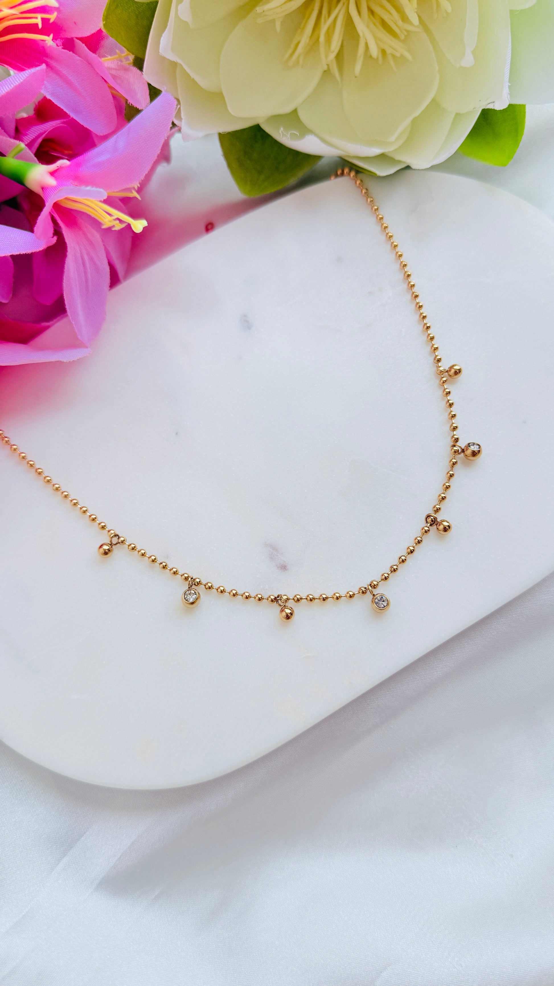 Golden Drops Anti tarnish stainless steel neck Chain RJ152