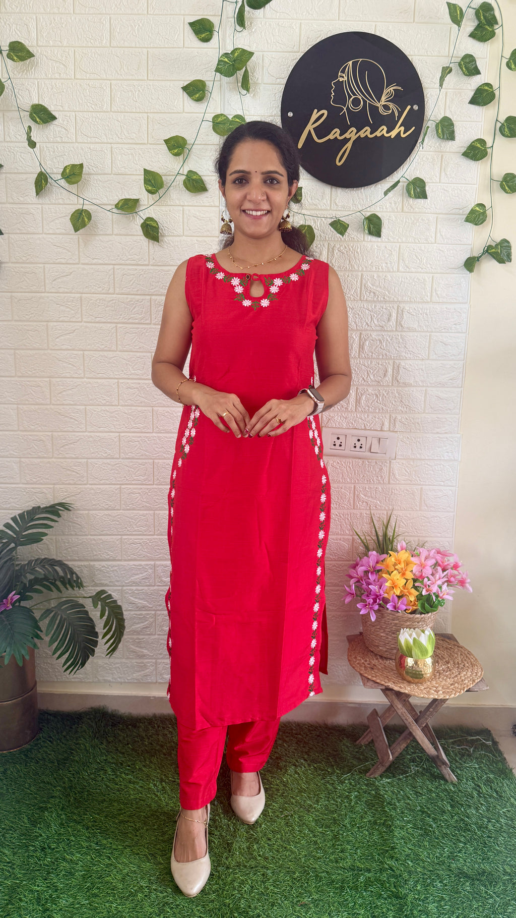 Beautiful Slub Cotton Cord Set Orange RG895