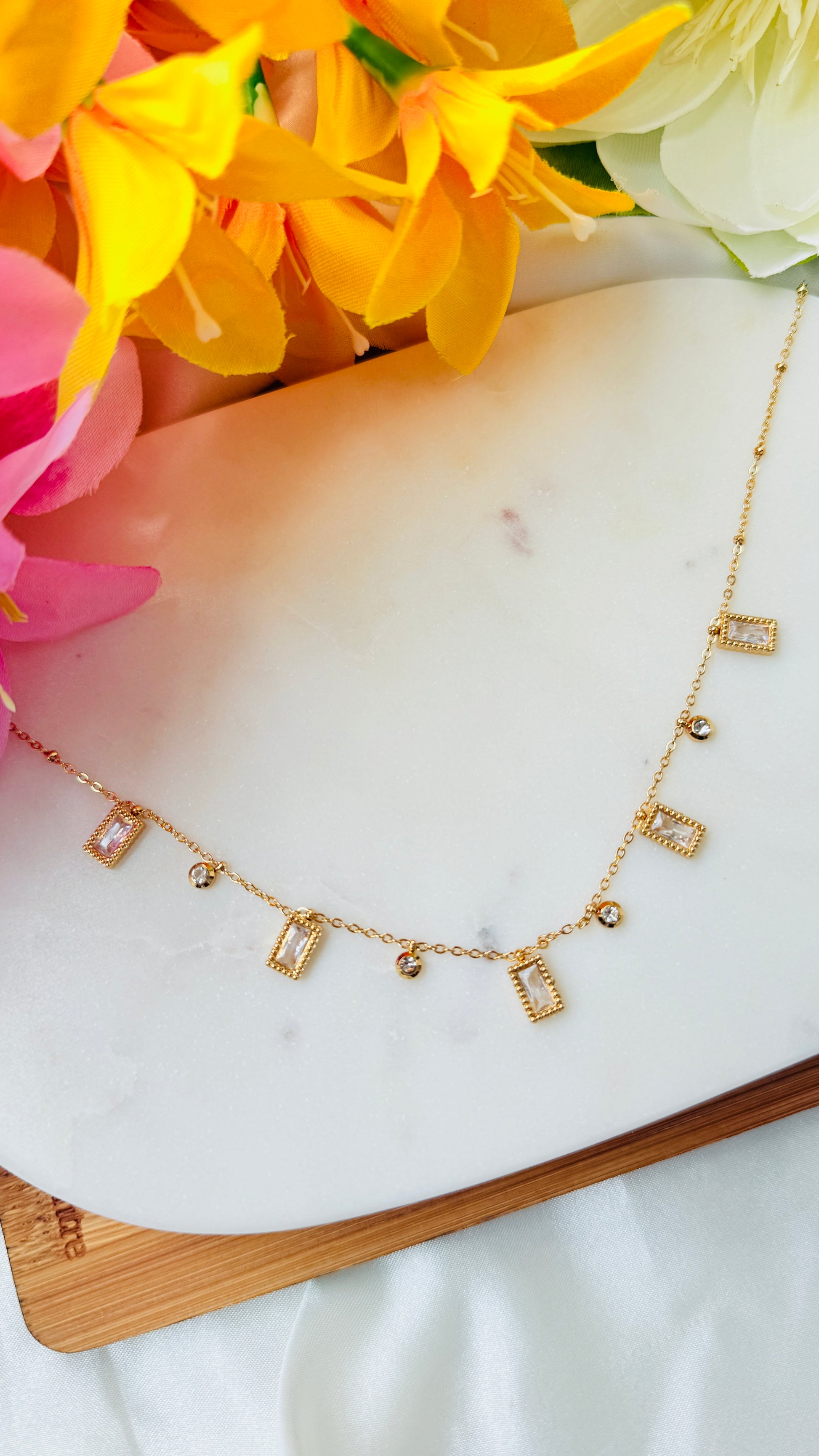 Milky Droplets Anti tarnish stainless steel neck Chain RJ171