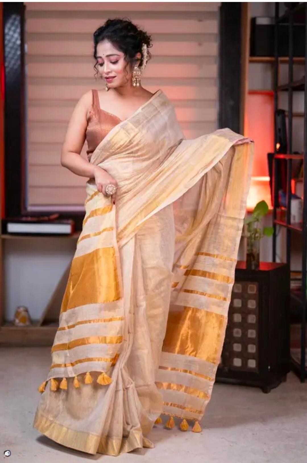 Kavya Mul Tissue Saree RG972