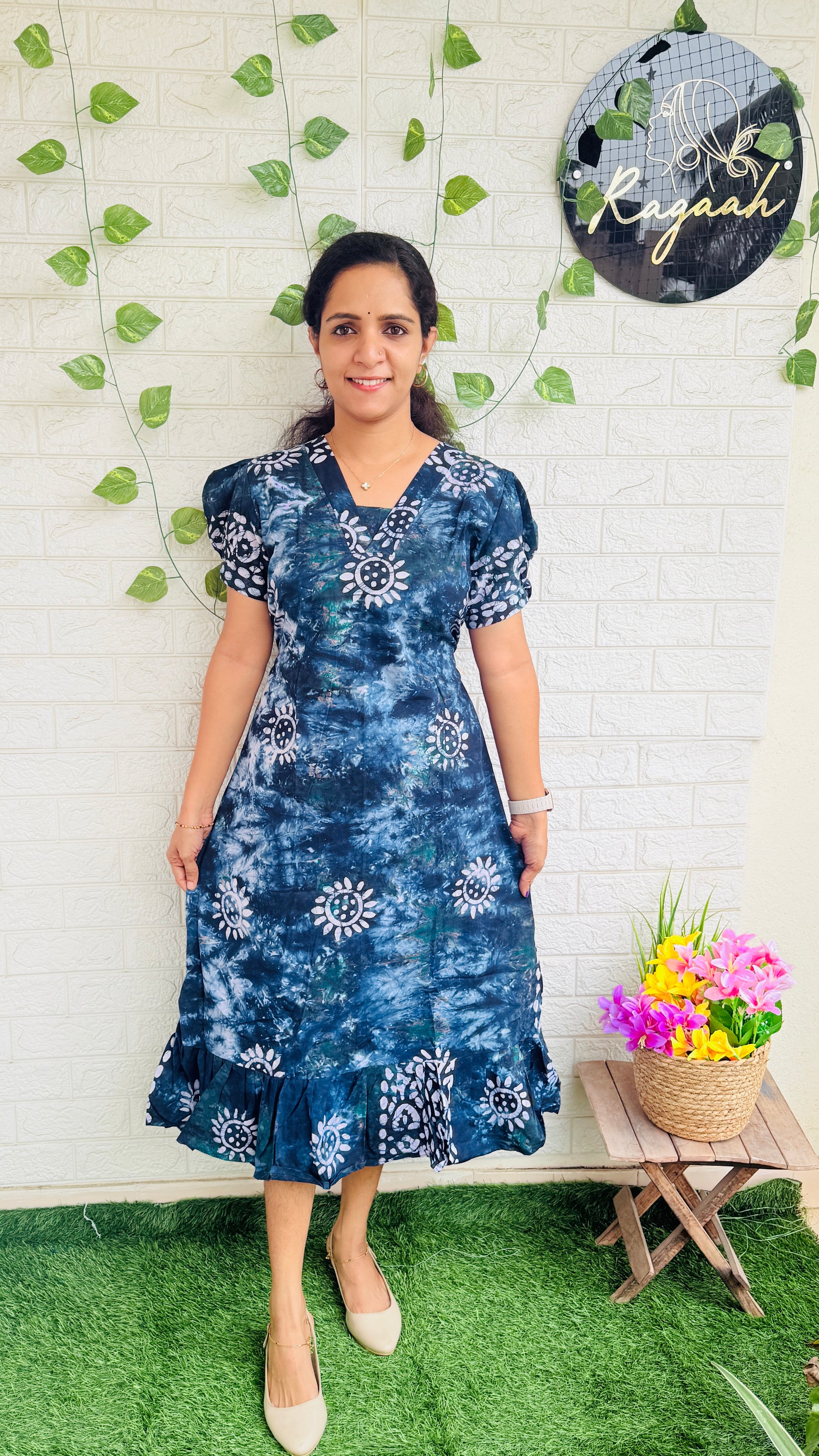 Cotton Chungudi Frock RG864 Blue