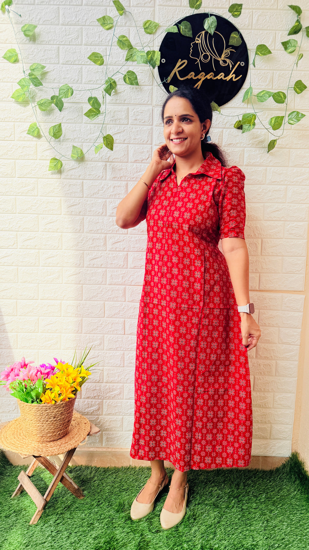 Feeding Ajrakh Cotton Frock RG945
