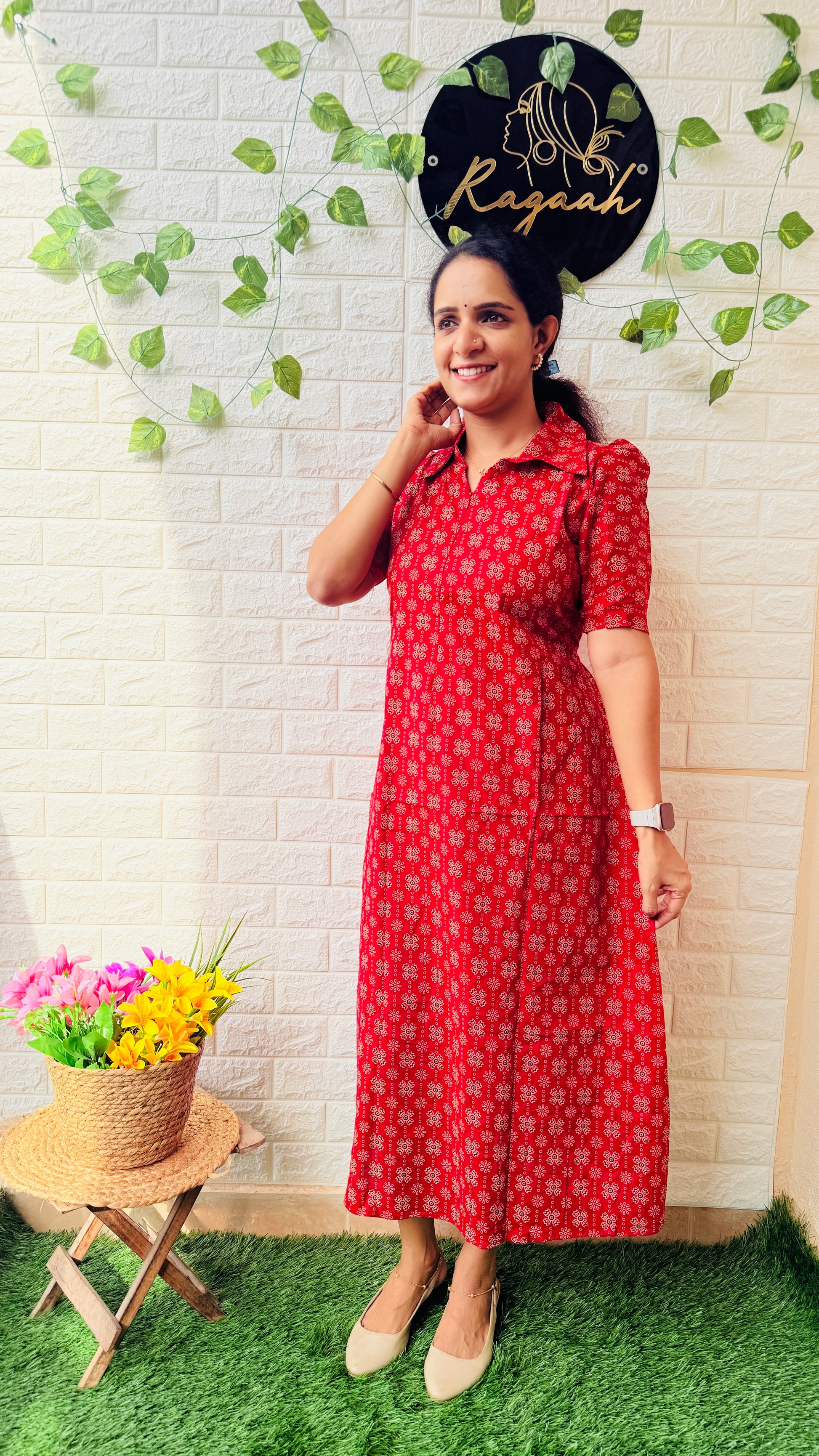 Feeding Ajrakh Cotton Frock RG945