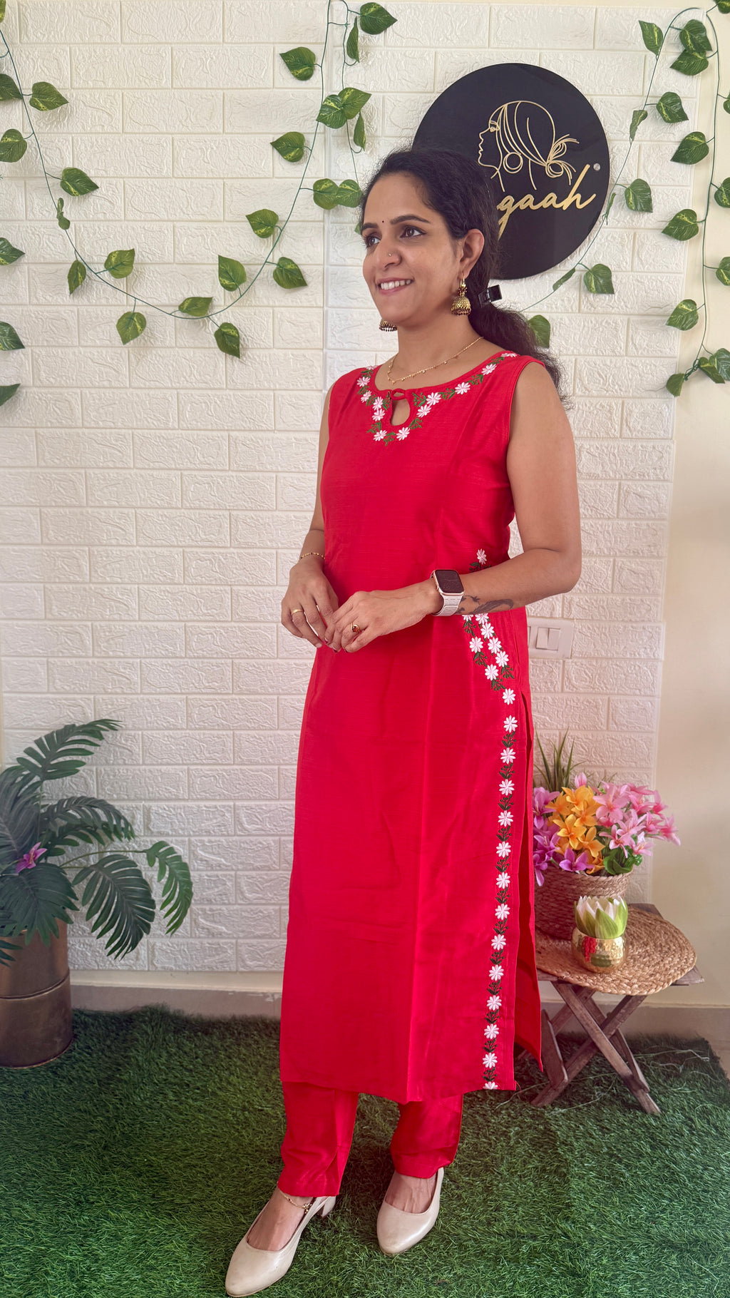 Beautiful Slub Cotton Cord Set Orange RG895