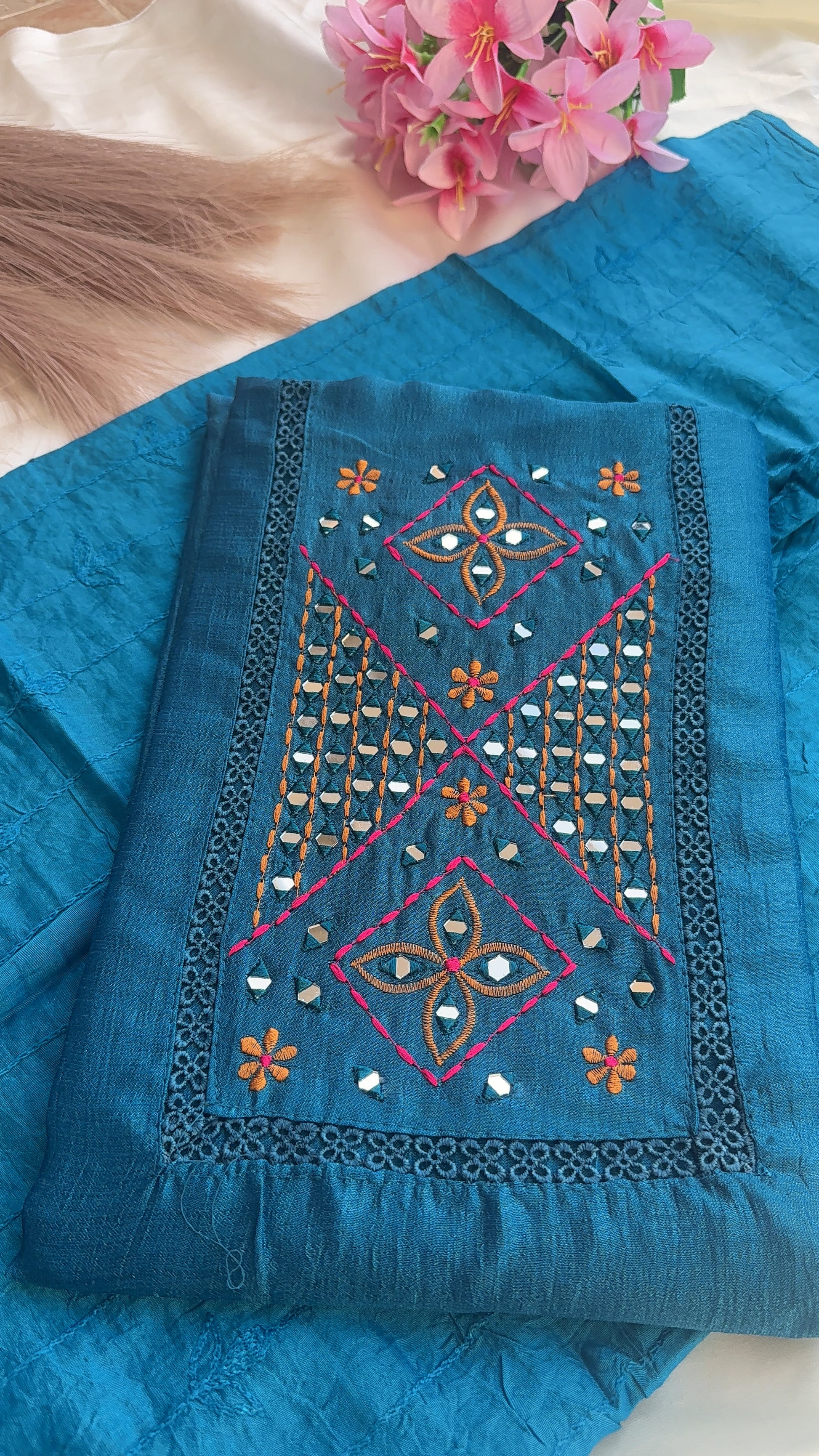 Vijithra Silk Unstiched 3ps set RG951