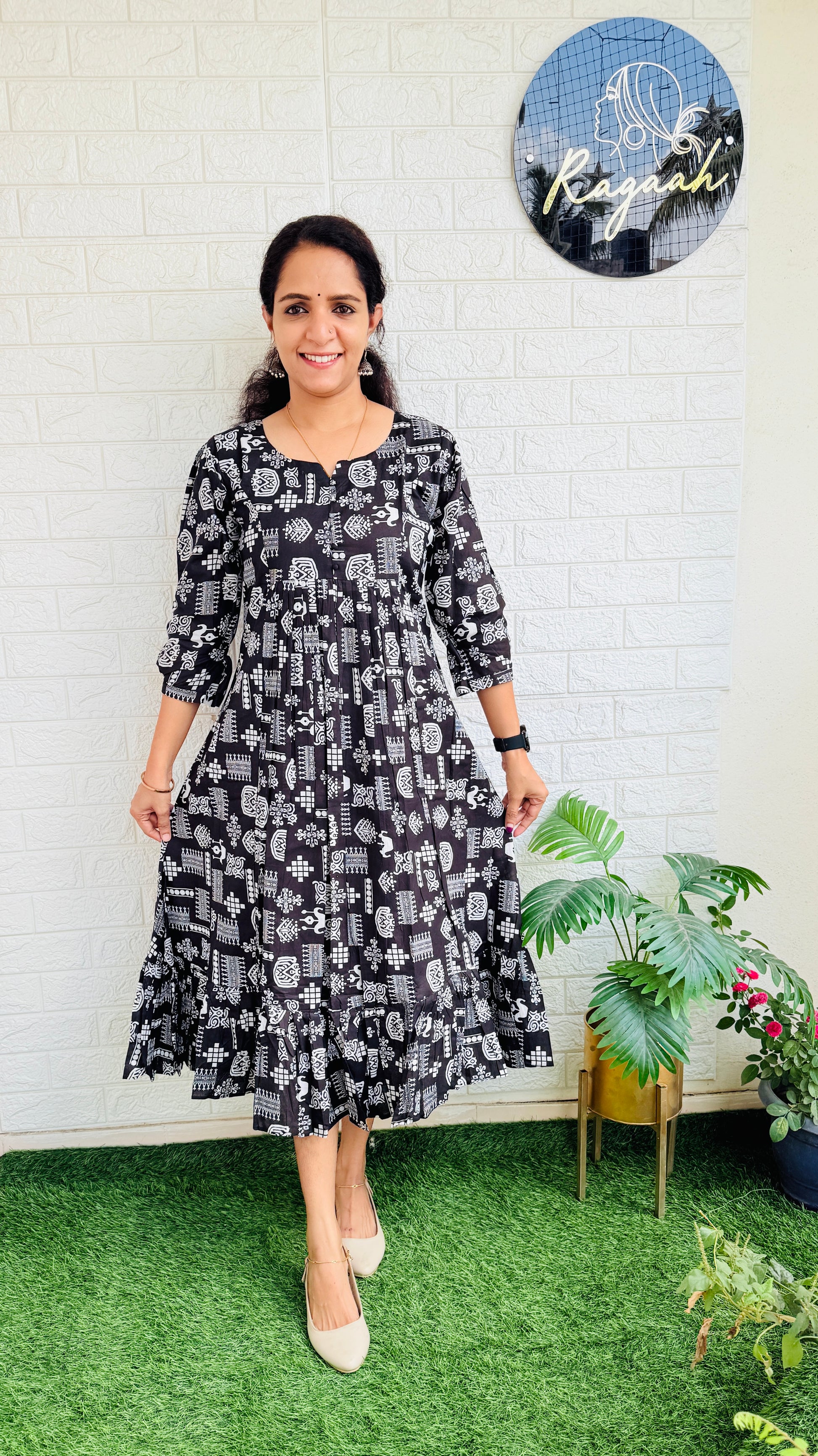 Cotton Frock  RG752 Black