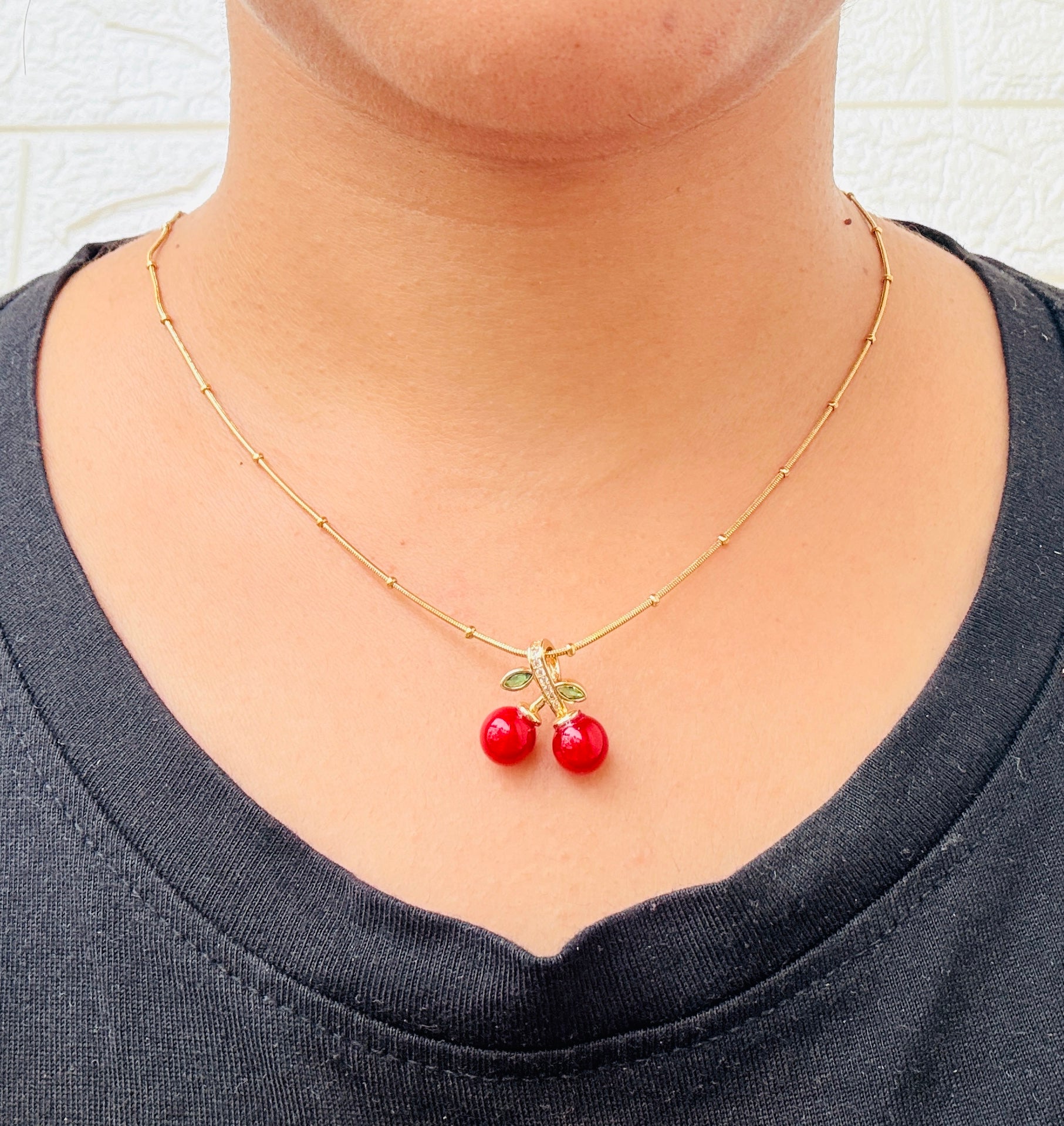 Cherry Anti tarnish stainless steel neck Chain RJ79