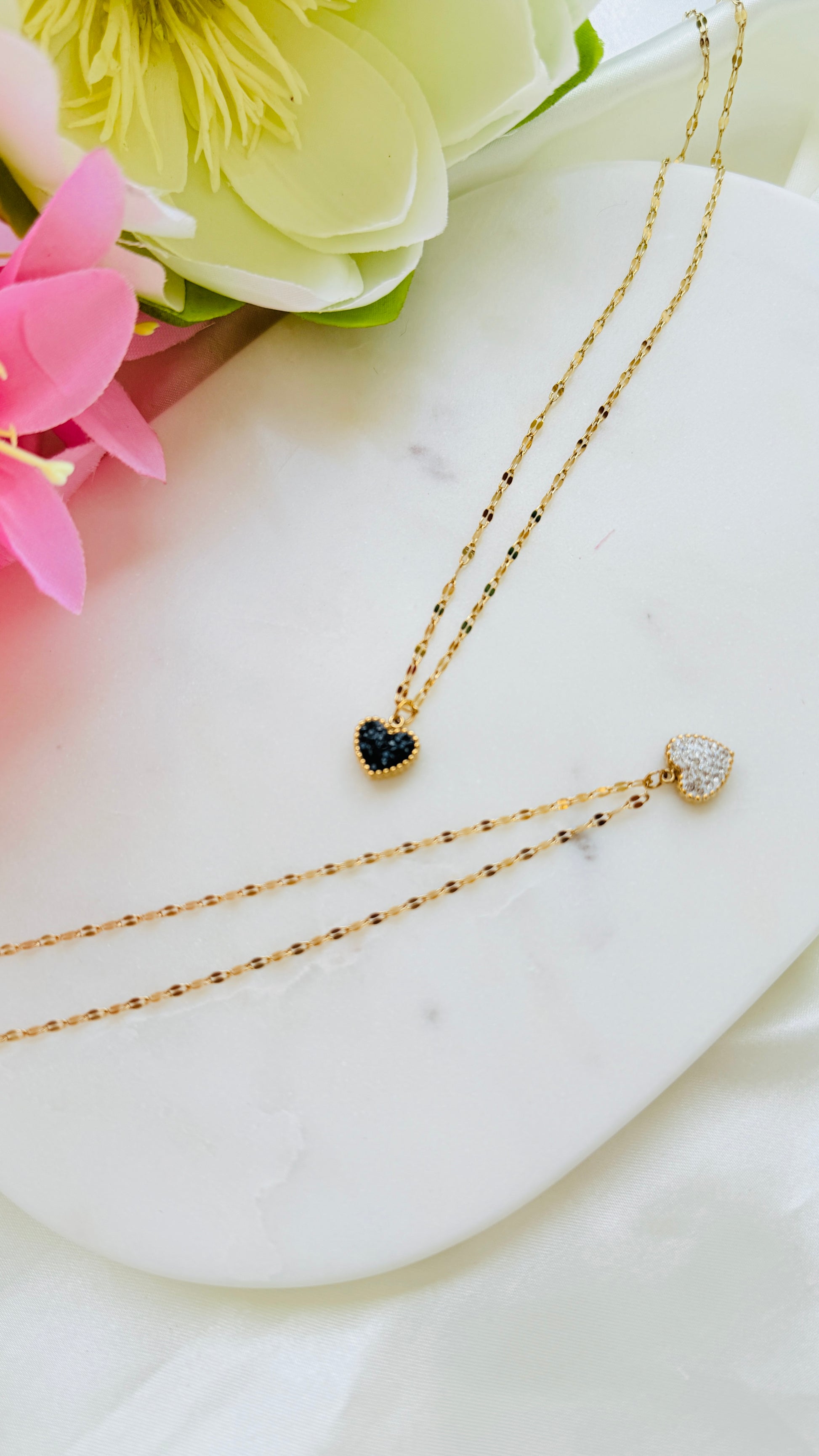 Heart to Heart 2 in 1 Anti tarnish stainless steel neck Chain RJ169