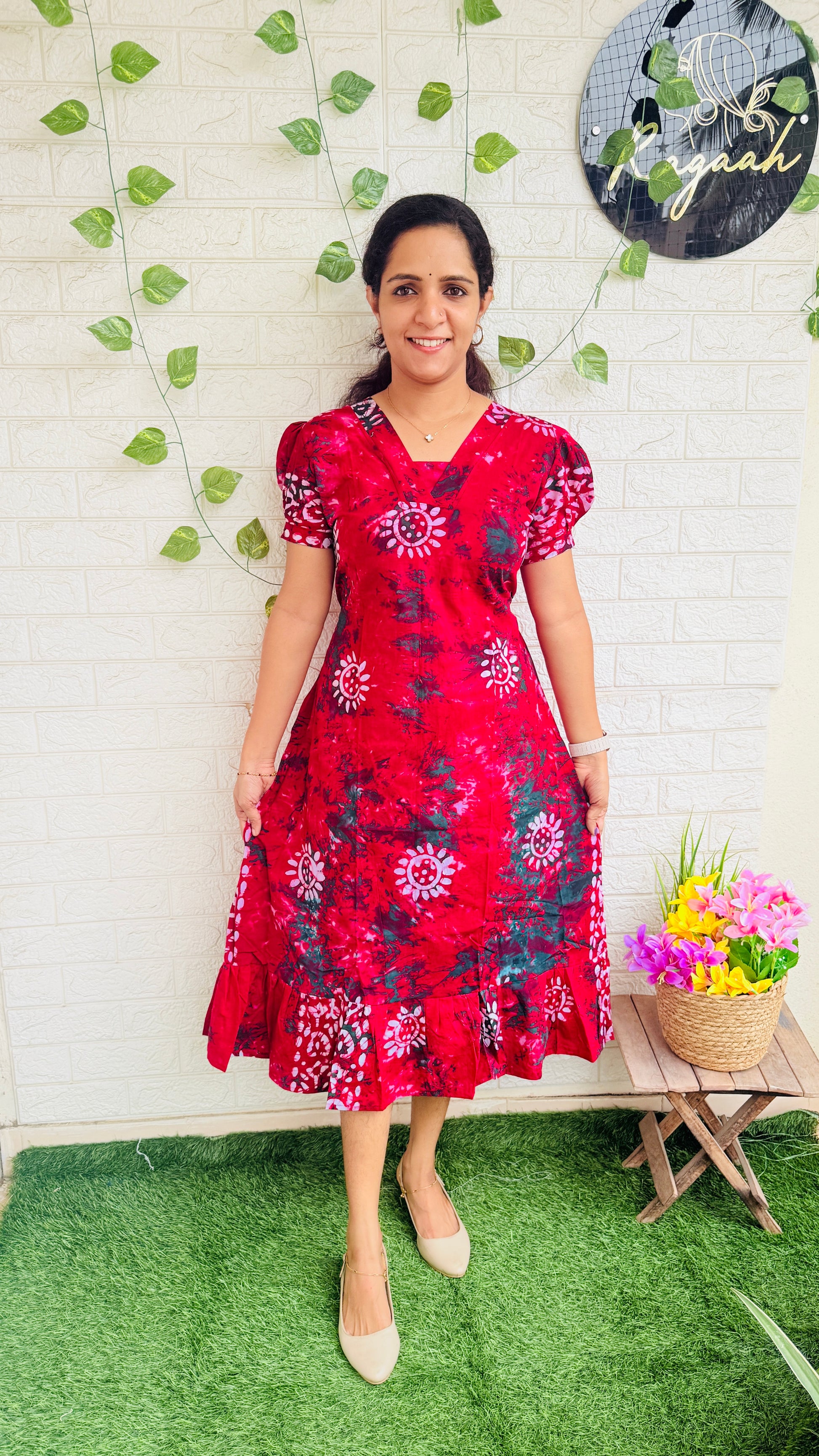 Cotton Chungudi Frock RG864 Pink