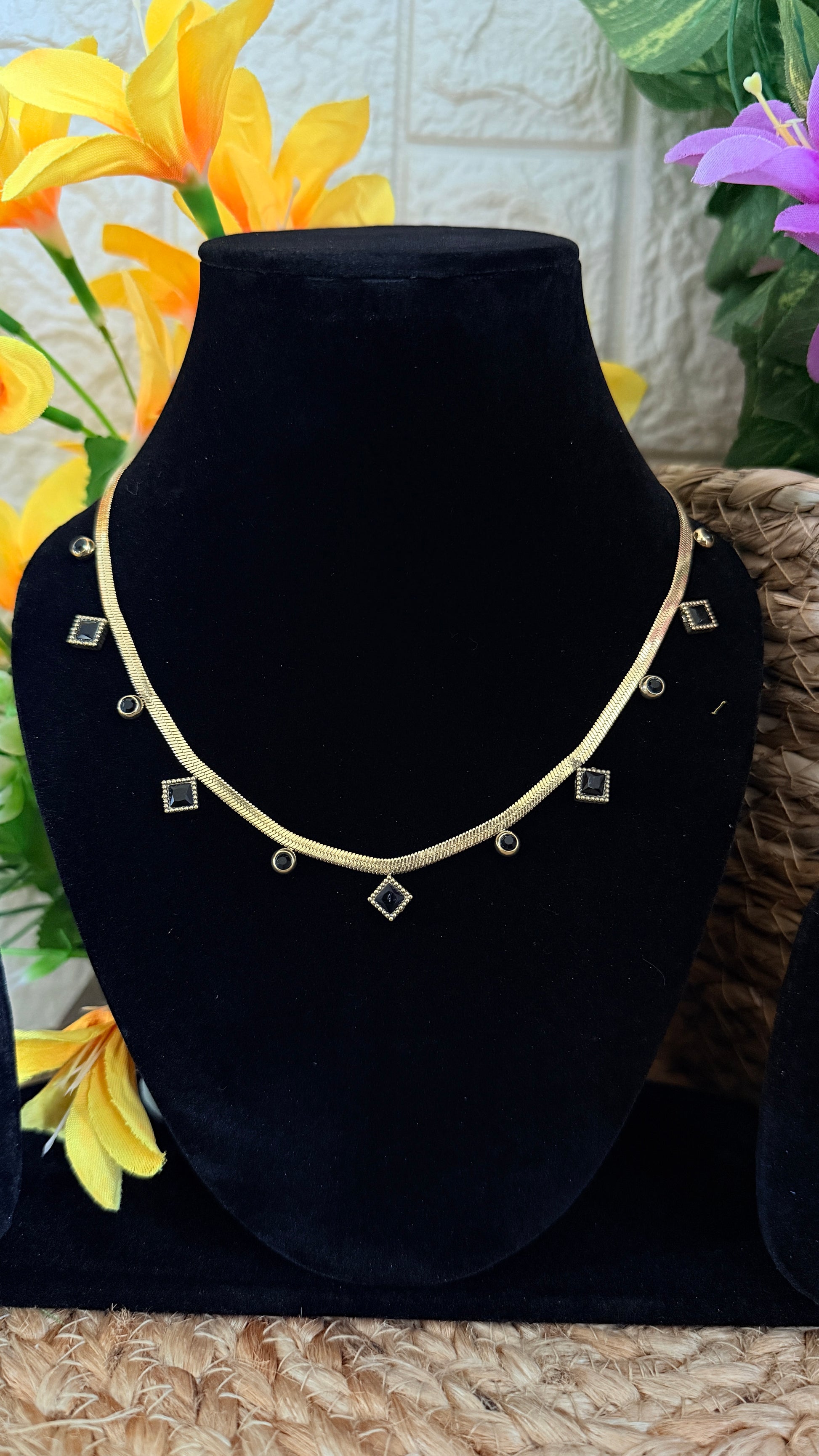 Midnight Glow Anti tarnish stainless steel neck Chain RJ107