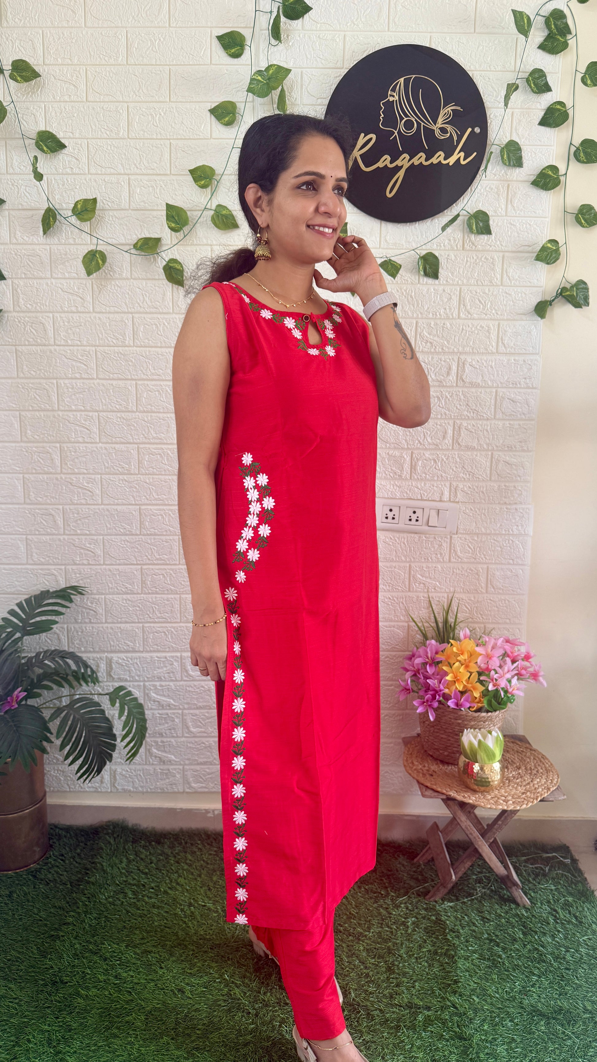 Beautiful Slub Cotton Cord Set Orange RG895