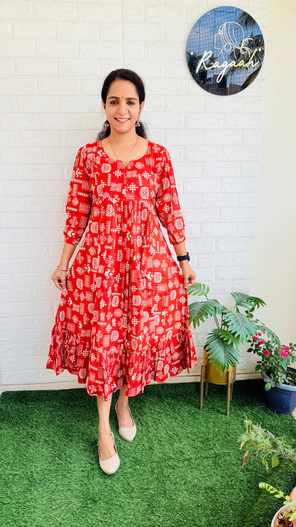 Cotton Frock  RG752 Brick Orange