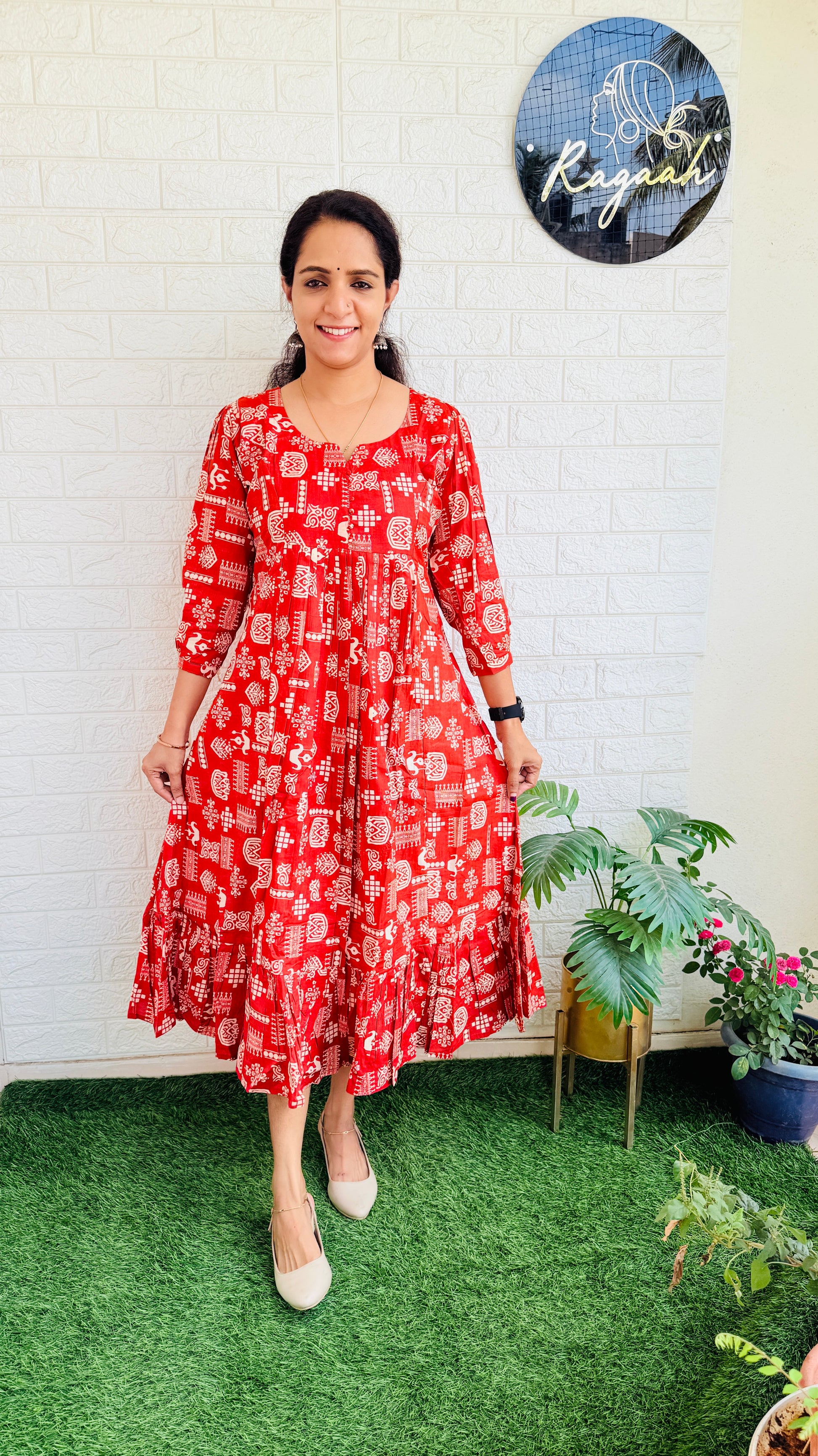 Cotton Frock  RG752 Brick Orange