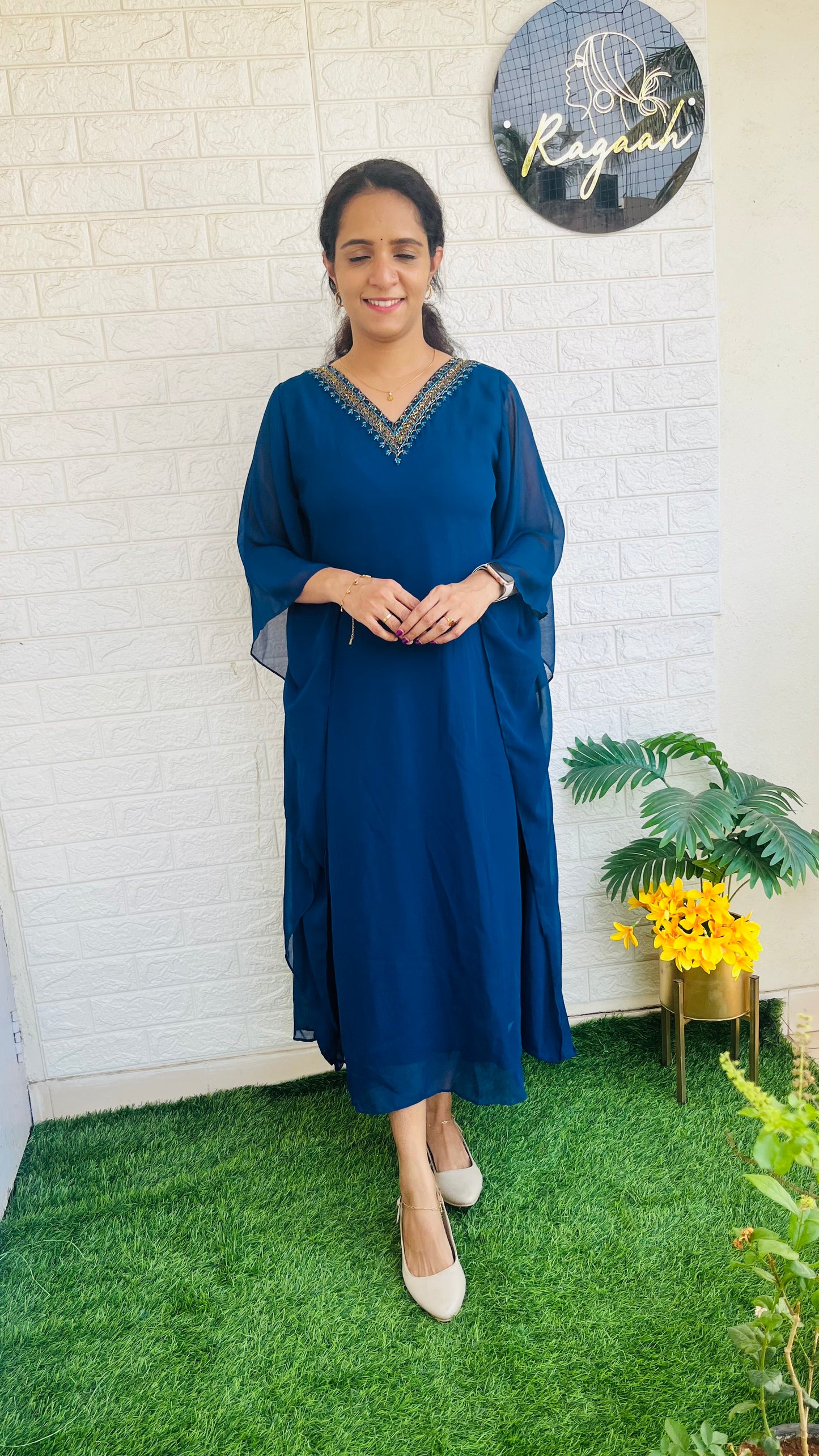 MPremium Georgette Kaftan Blue RG738