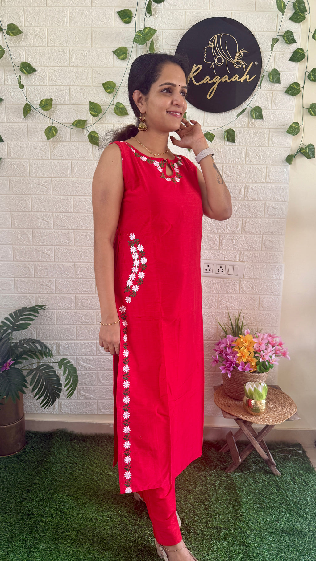 Beautiful Slub Cotton Cord Set Orange RG895