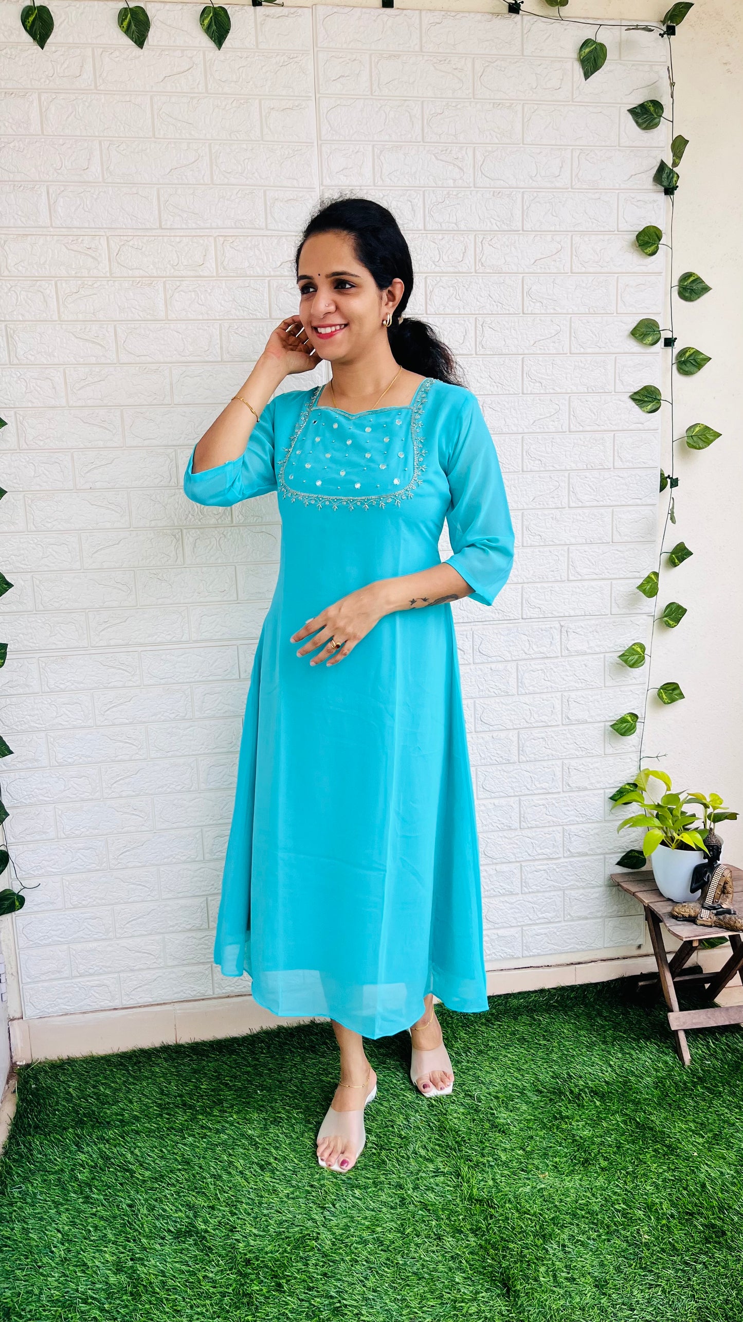 Georgette Handwork Kurti