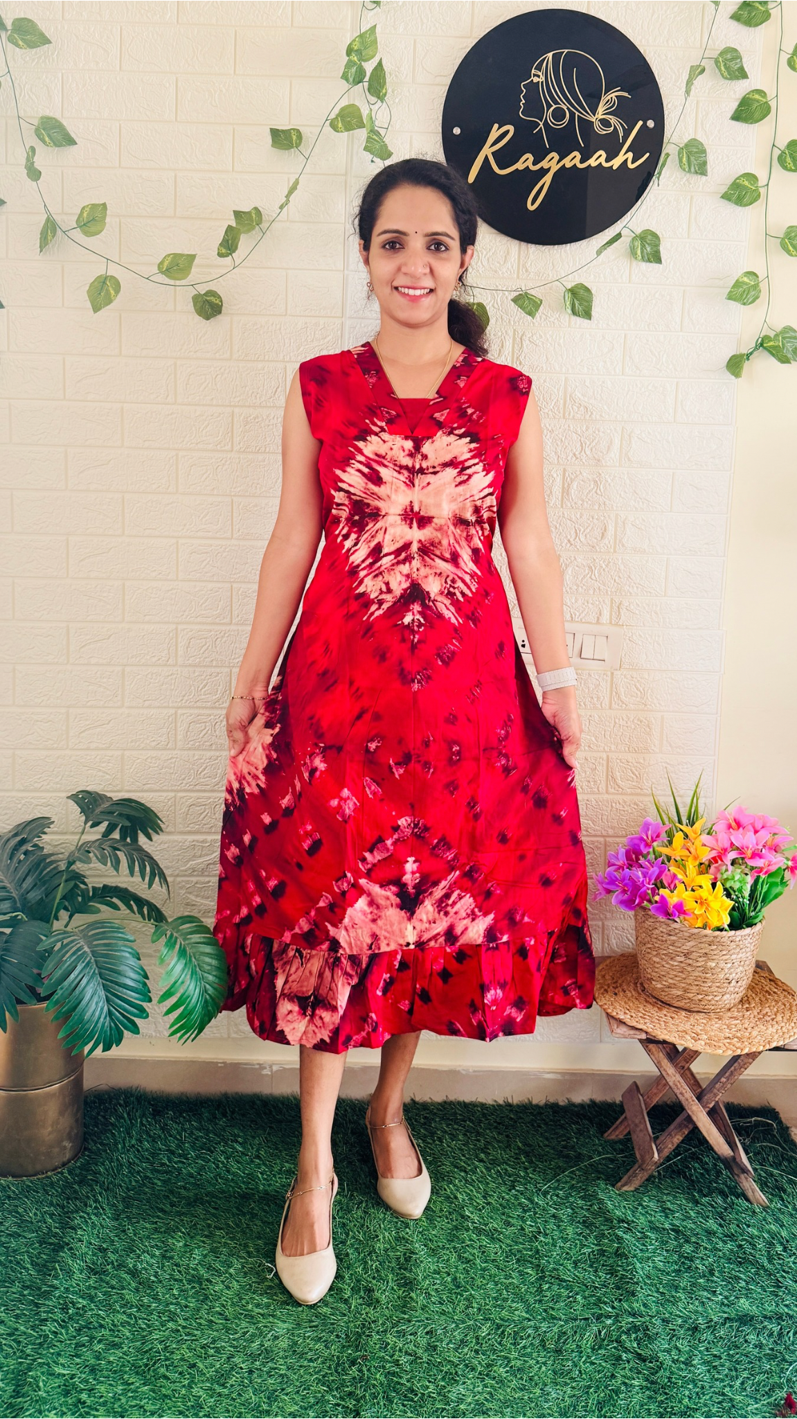 Chungudi Cotton Frock With Extra Sleeve RG905