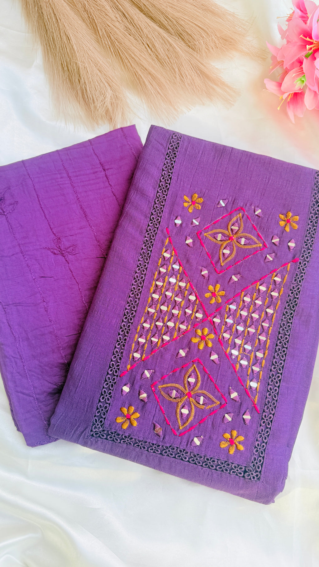 Vijithra Silk Unstiched 3ps set RG951