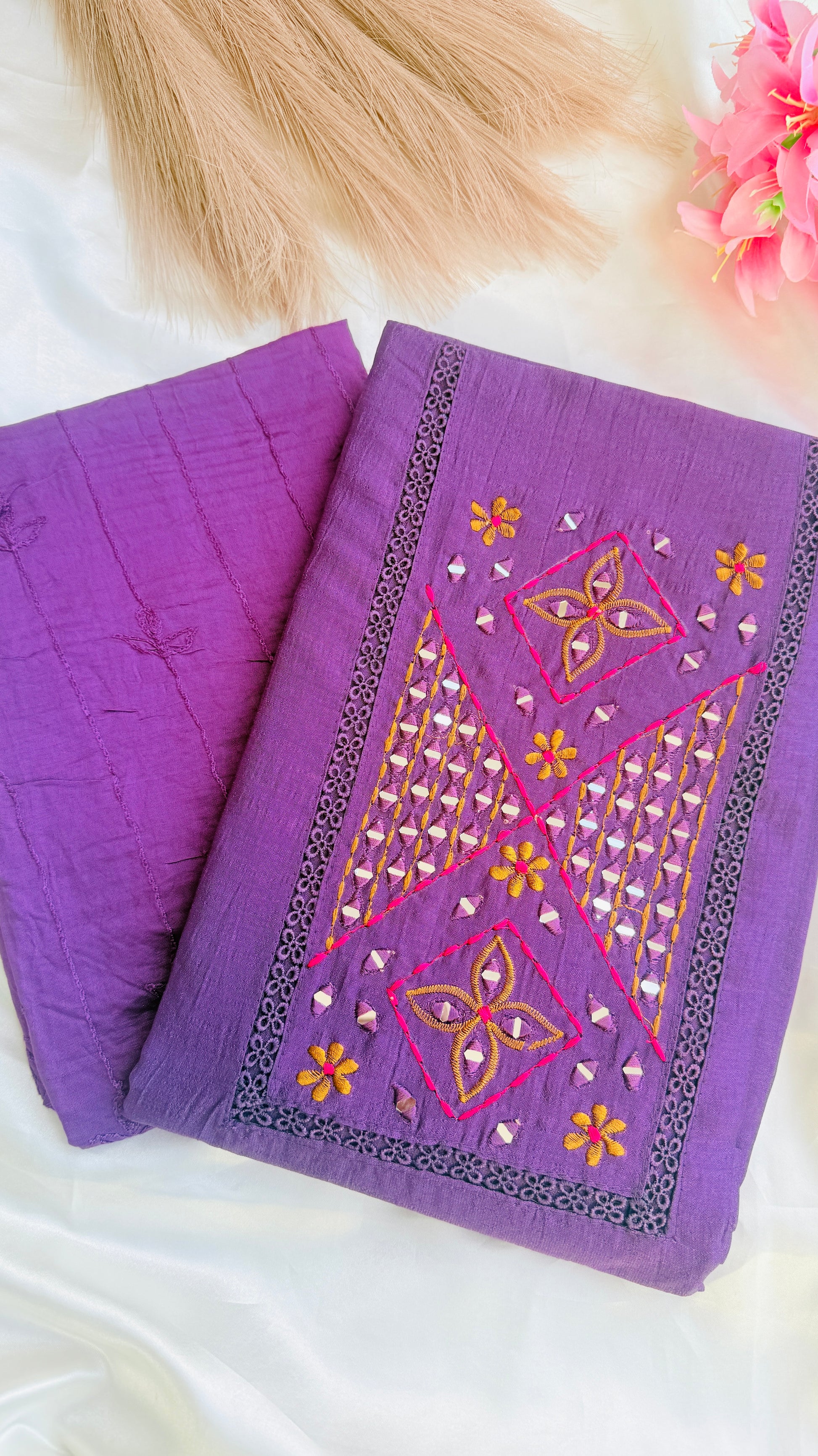 Vijithra Silk Unstiched 3ps set RG951