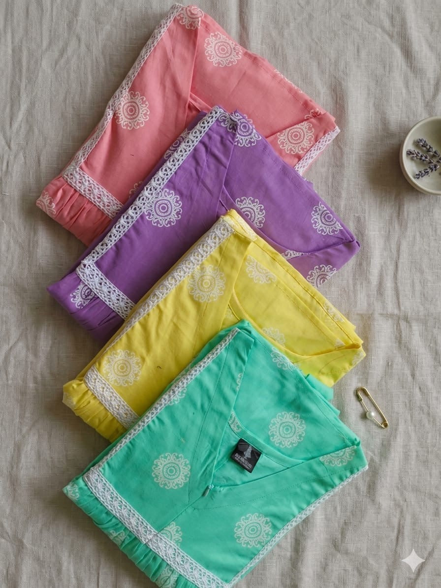 Feeding Pastel Color Cotton Frock RG965