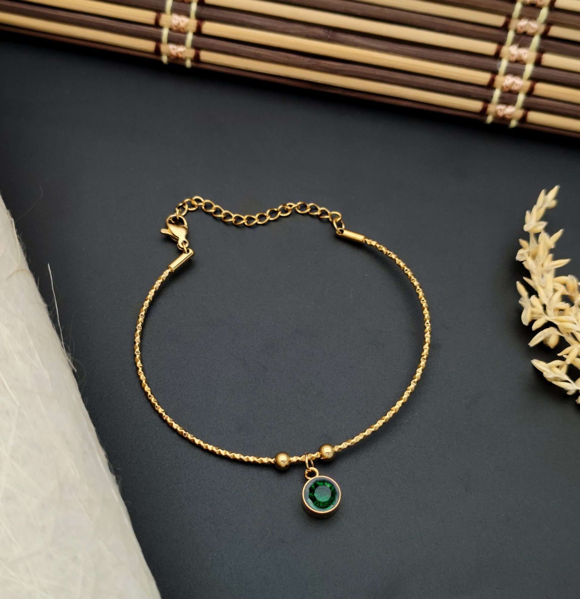 Charm Bangle Bracelets Green RJ99