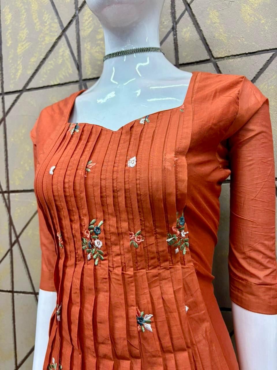 Mul Chandheri Embroidery Aline Frock RG877