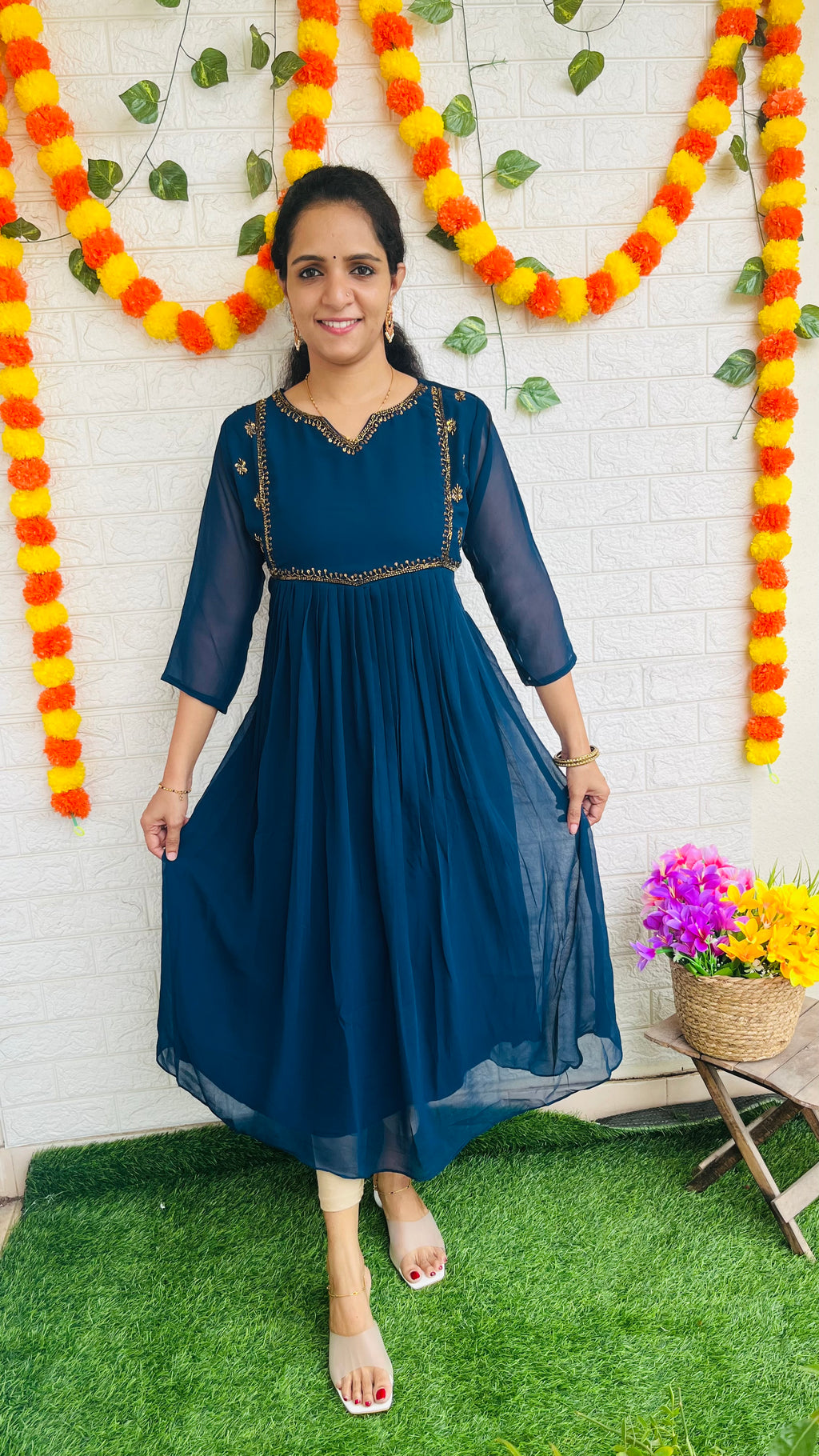 Beautiful Georgette handwork kurti