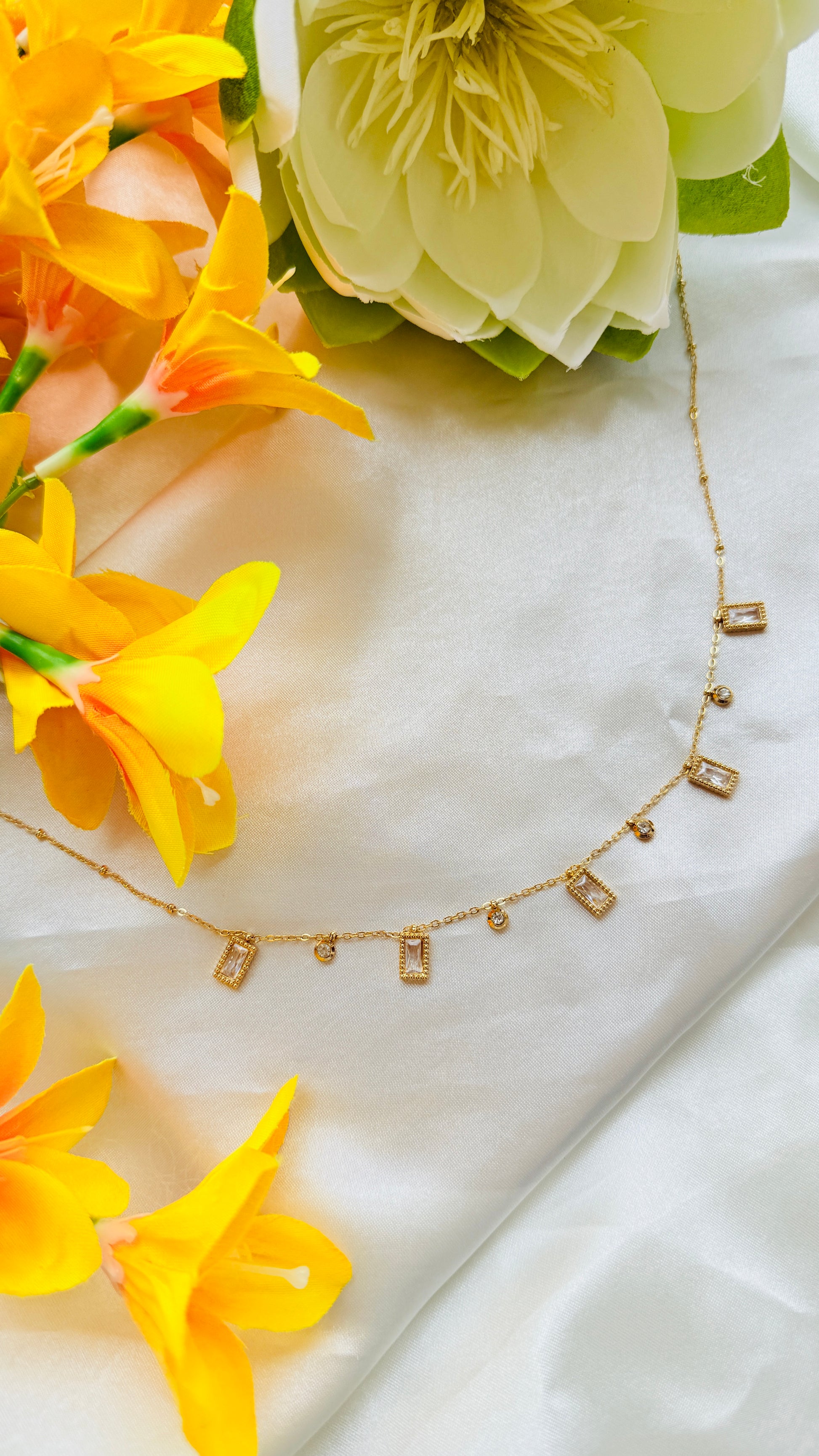Milky Droplets Anti tarnish stainless steel neck Chain RJ171