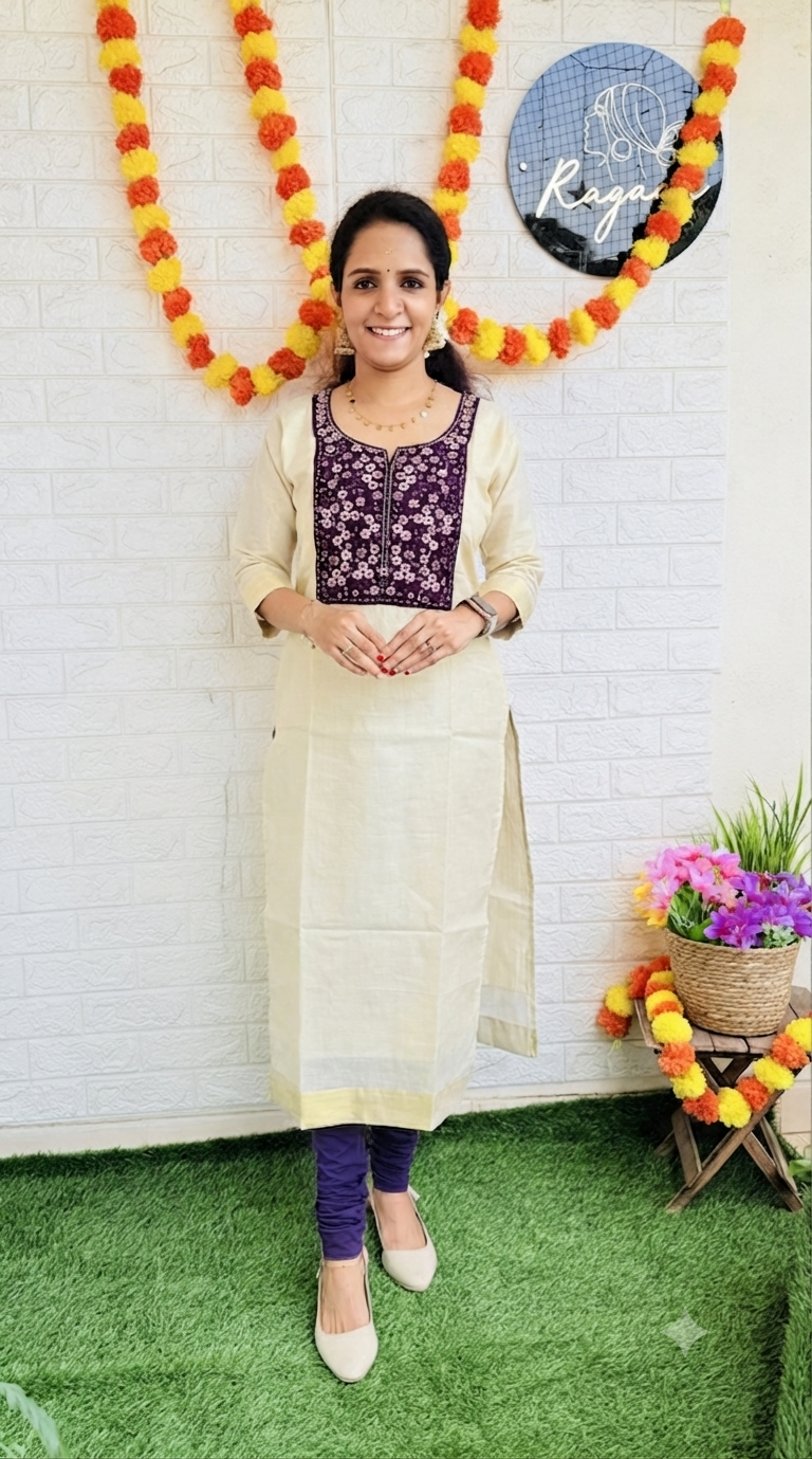 Mullapoo Onam Special Kurti RG975