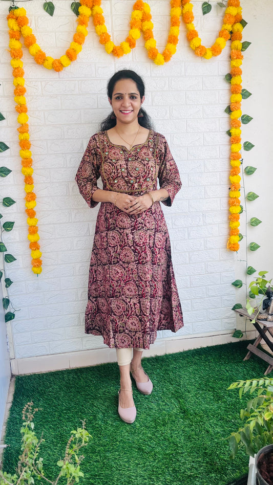 Kalamkari Aline Kurti