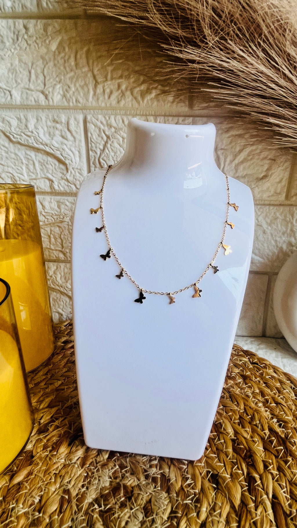 butterfly Anti tarnish stainless steel neck Chain RJ72