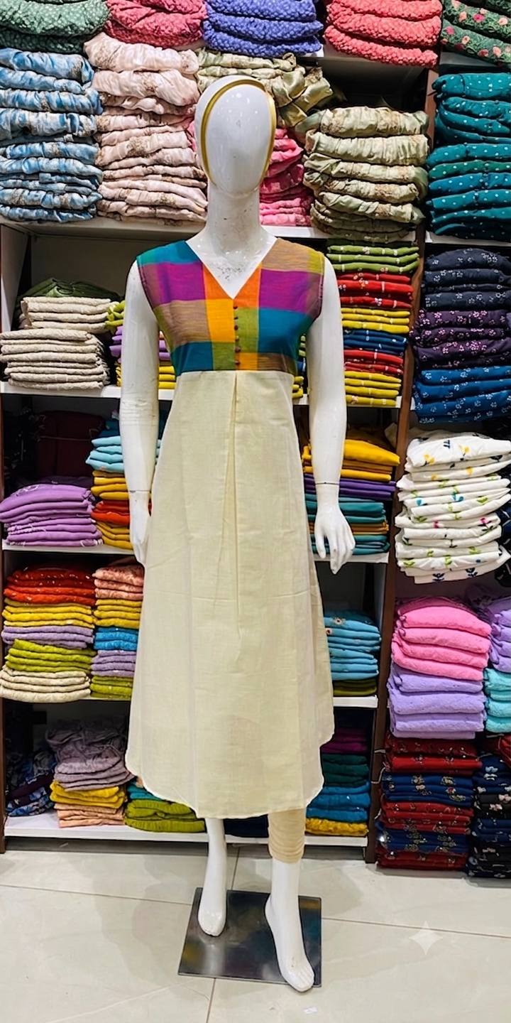 Varnam Madras Checks Onam Special kurti RG990